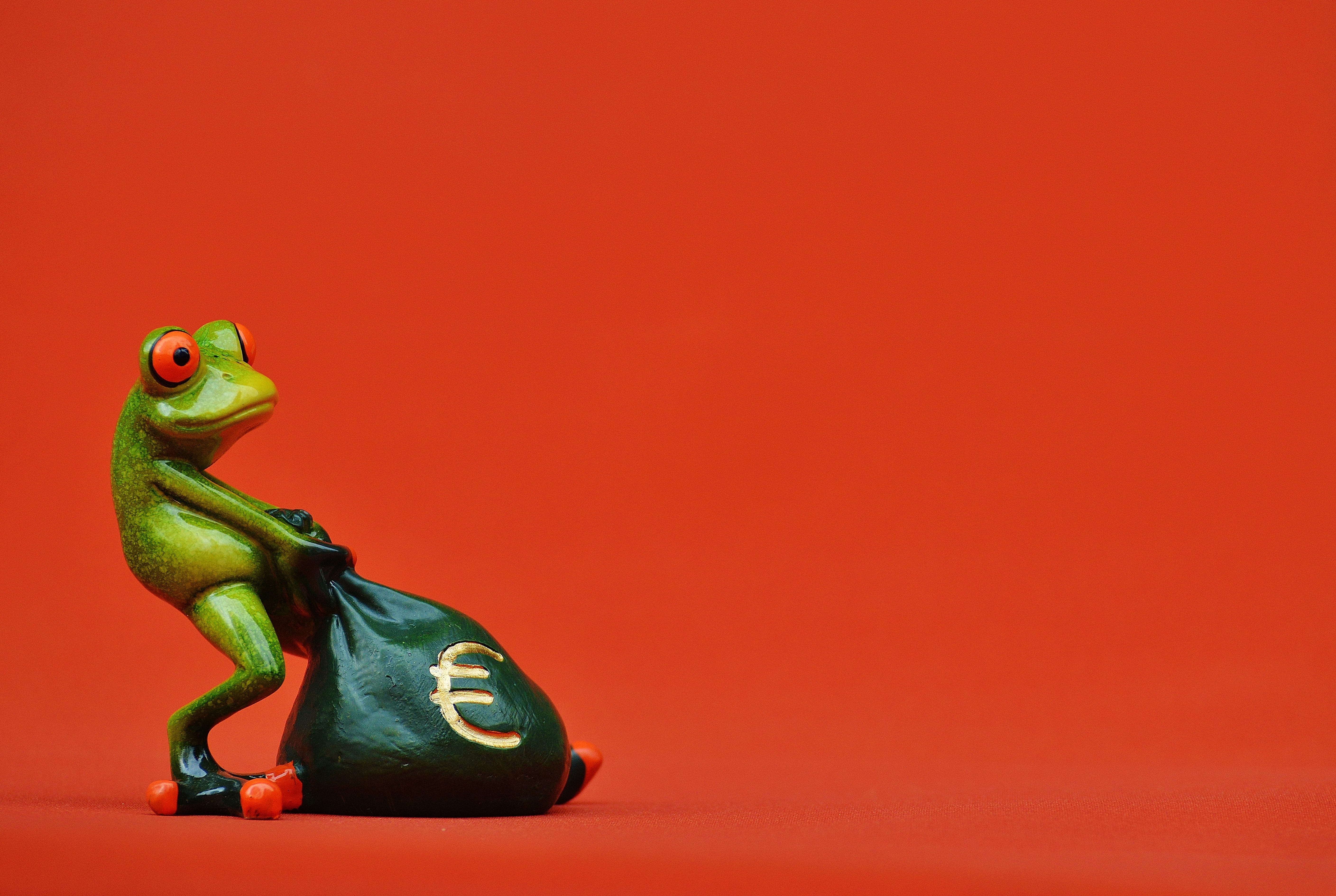 empire, green Color, animal themes, euro, days wealthy, bag, amphibian, lizard, money soothes, money, 5K, frog, figure, red, toy, animals And Pets, animal representation, HD Wallpaper