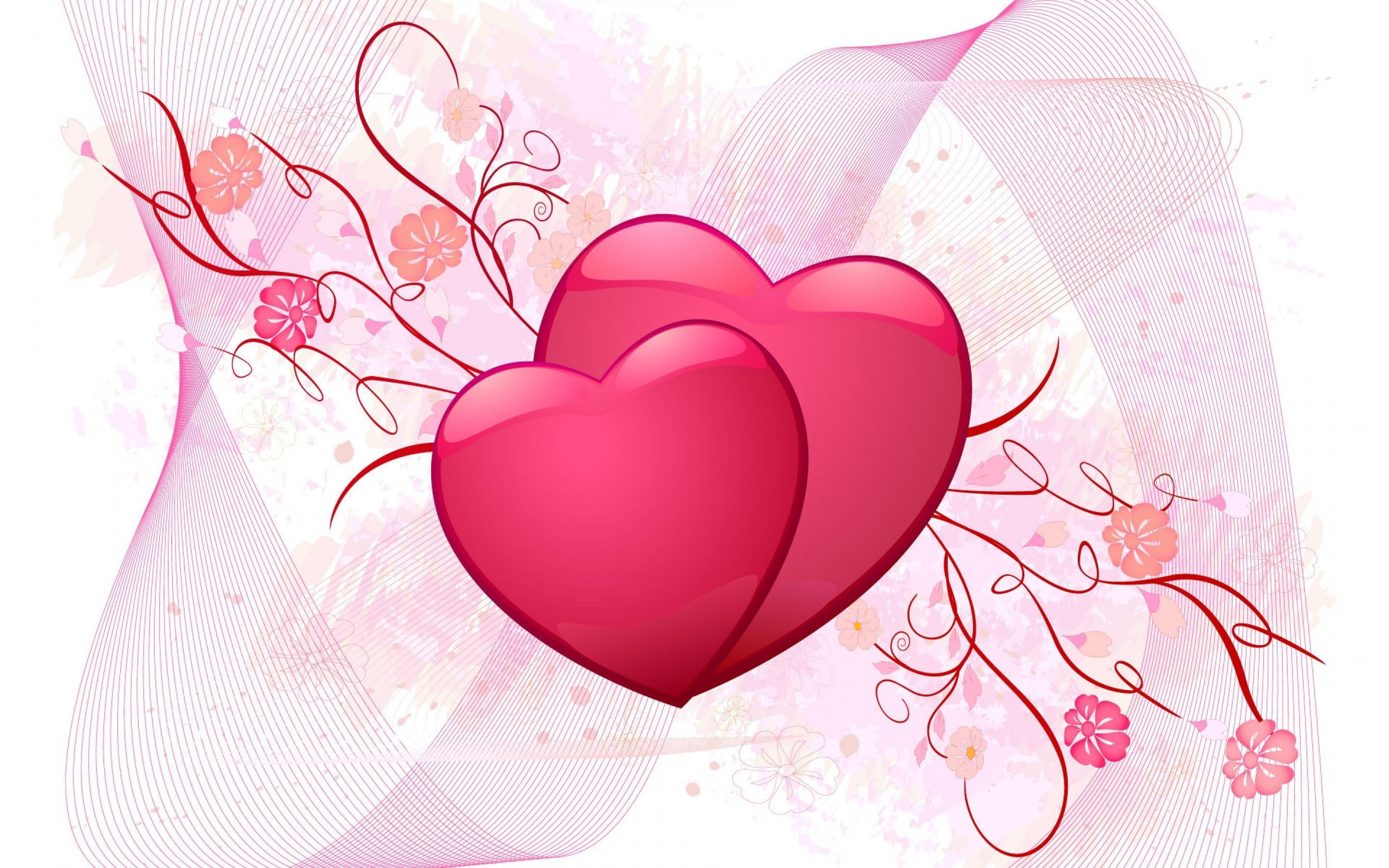 couple, love, 2K, valentines day, flutter, drawing, heart, HD Wallpaper