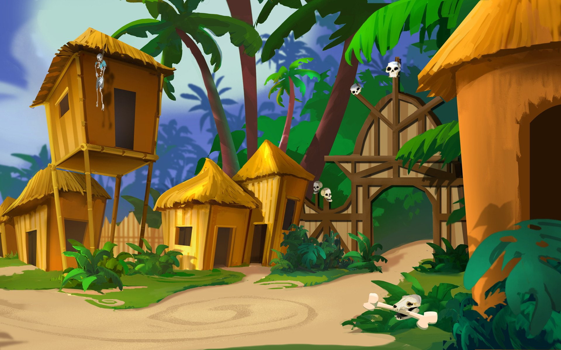 monkey, animation, island, adventure, 1080P, fantasy, HD Wallpaper