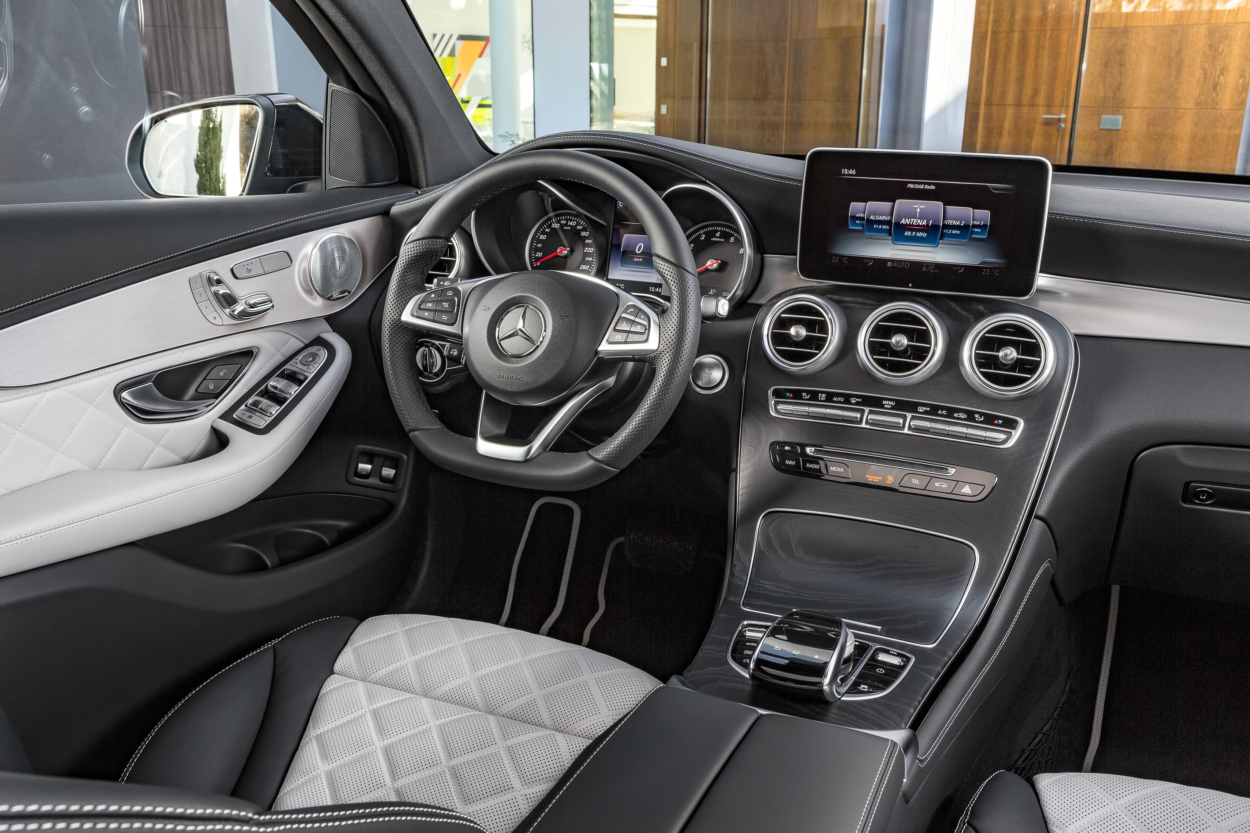 interior, NYIAS 2016, 4K, Mercedes-Benz Glc Amg Line, HD Wallpaper