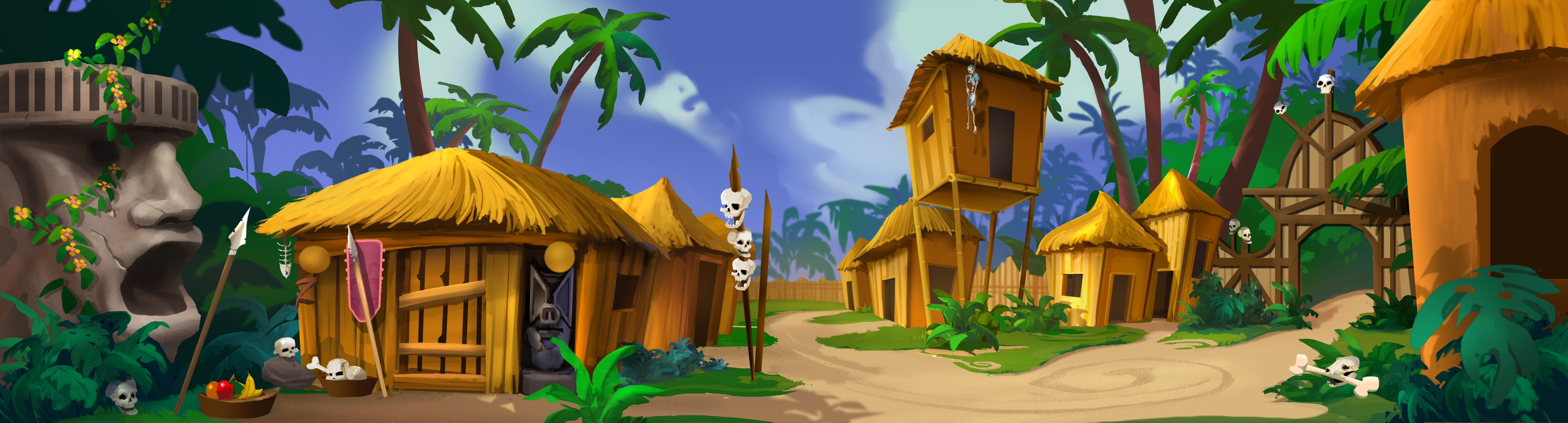 island, animation, fantasy, monkey, 8K, adventure, HD Wallpaper