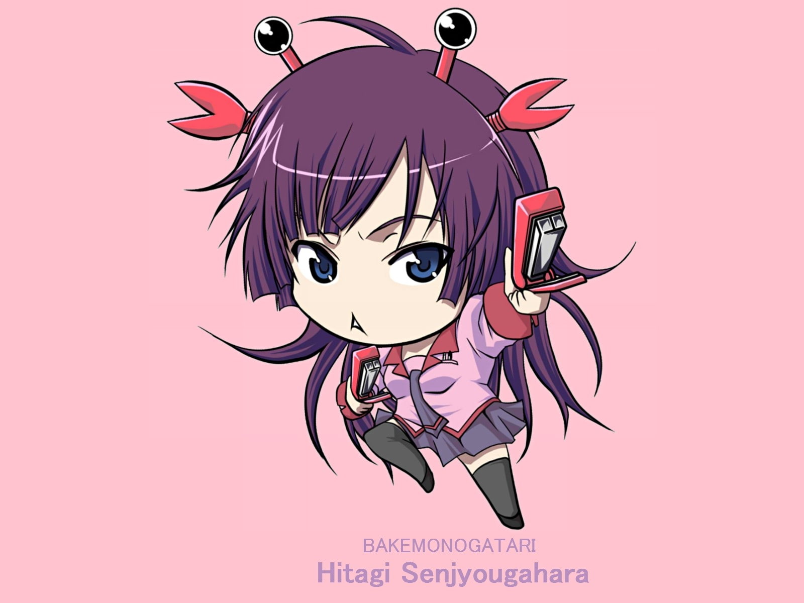 Stapler, anger, Bakemonogatari, women, talking, emotion, Senjougahara hitagi, adult, human face, Anime, 720P, communication, fear, people, child, body part, HD Wallpaper