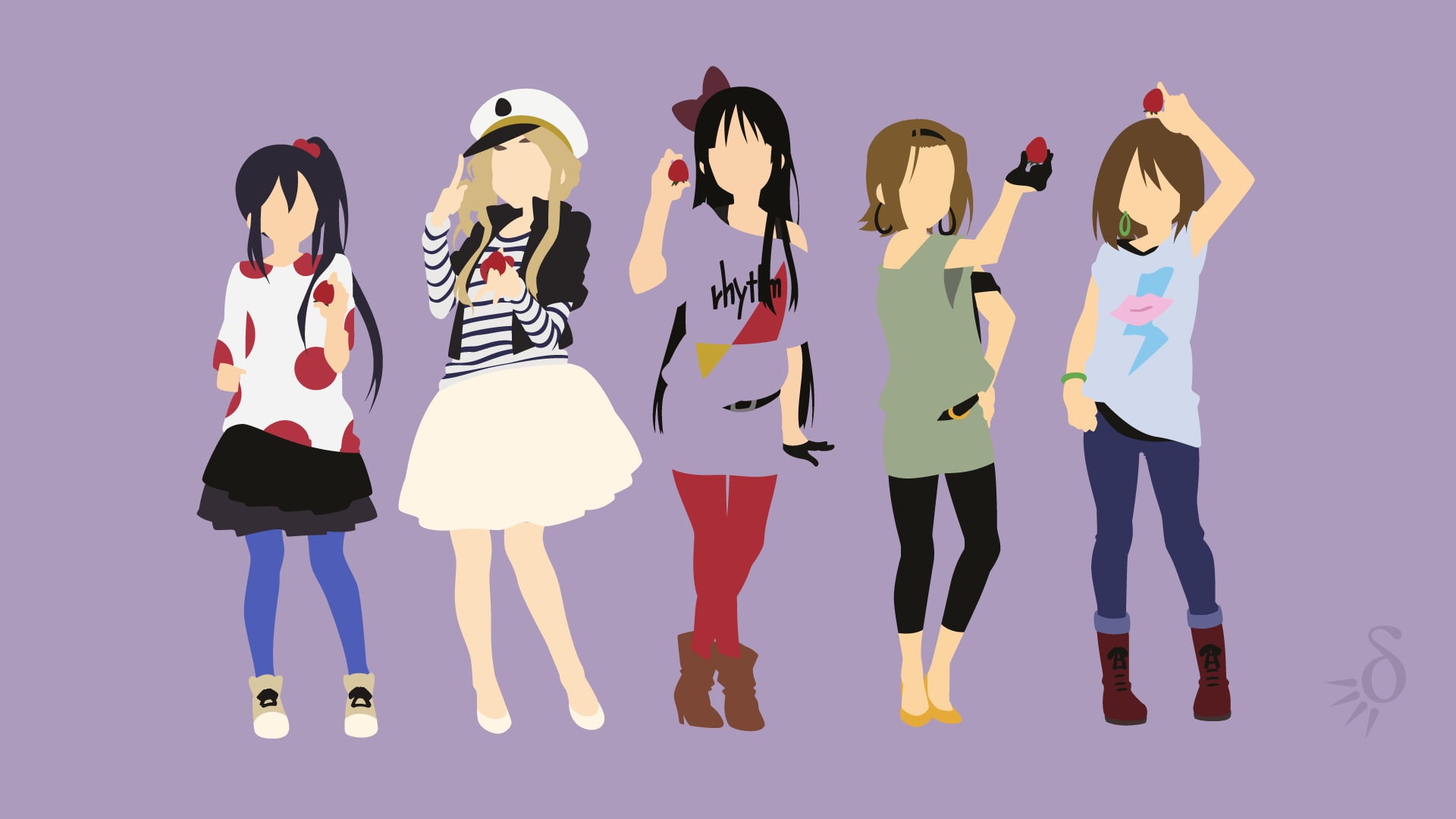 Hirasawa Yui, high heels, women, shoe, human arm, K-ON!, dancing, group of people, Nakano Azusa, studio shot, adult, indoors, full length, 1080P, Tainaka Ritsu, HD Wallpaper