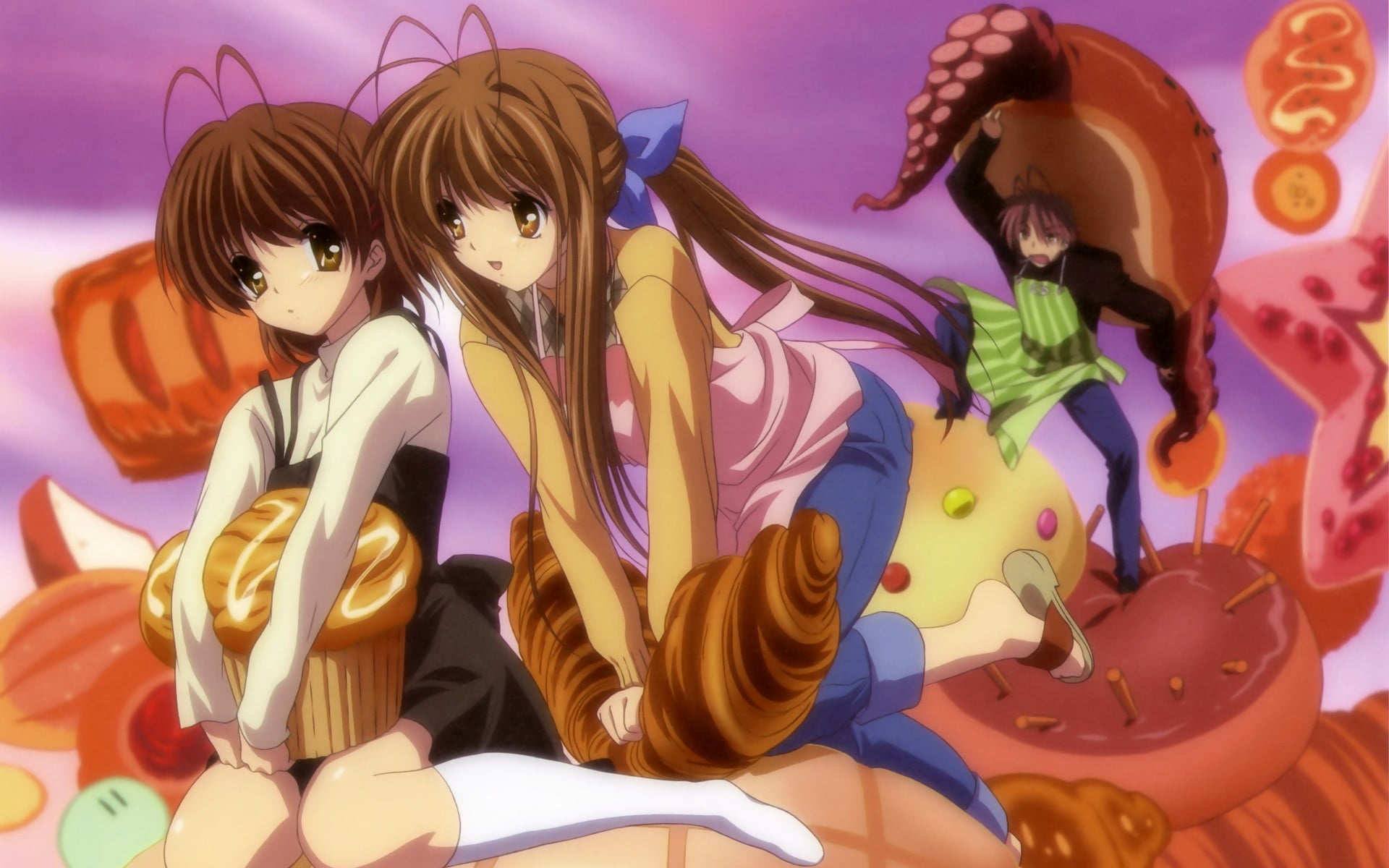 looking at camera, Furukawa Sanae, human representation, Nagisa Furukawa, choice, representation, women, anime, creativity, lifestyles, indoors, variation, HD Wallpaper