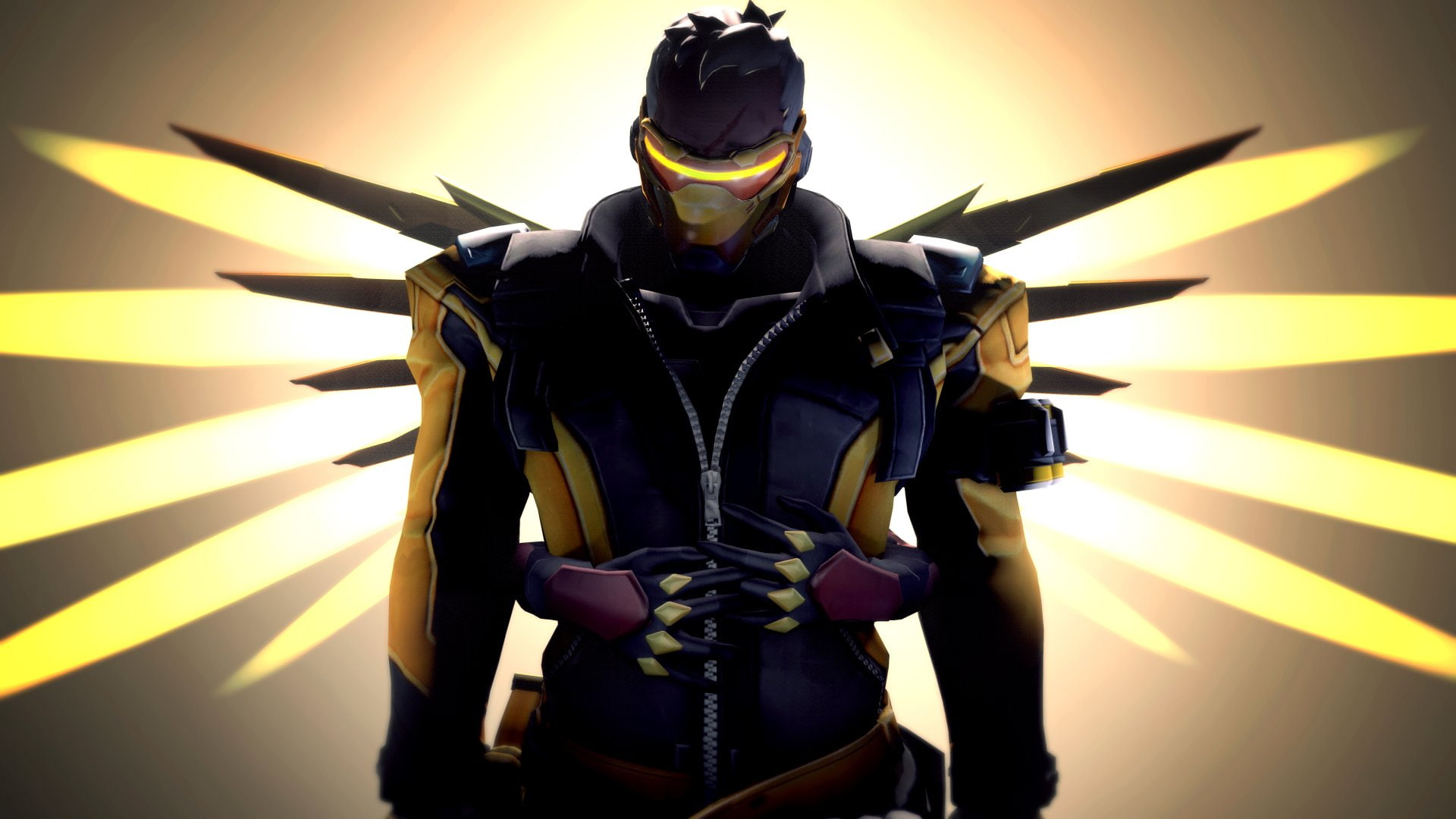 Overwatch, transportation, sports helmet, looking at camera, human body part, standing, human limb, headwear, helmet, waist up, Soldier: 76 (Overwatch), HD Wallpaper