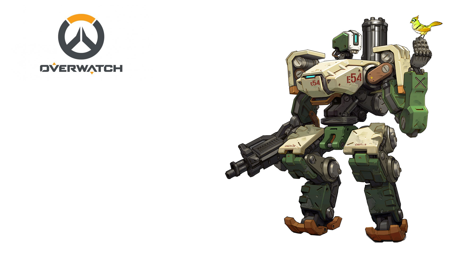 Bastion (Overwatch), text, human representation, army soldier, still life, white background, communication, Overwatch, government, sign, army, technology, HD Wallpaper