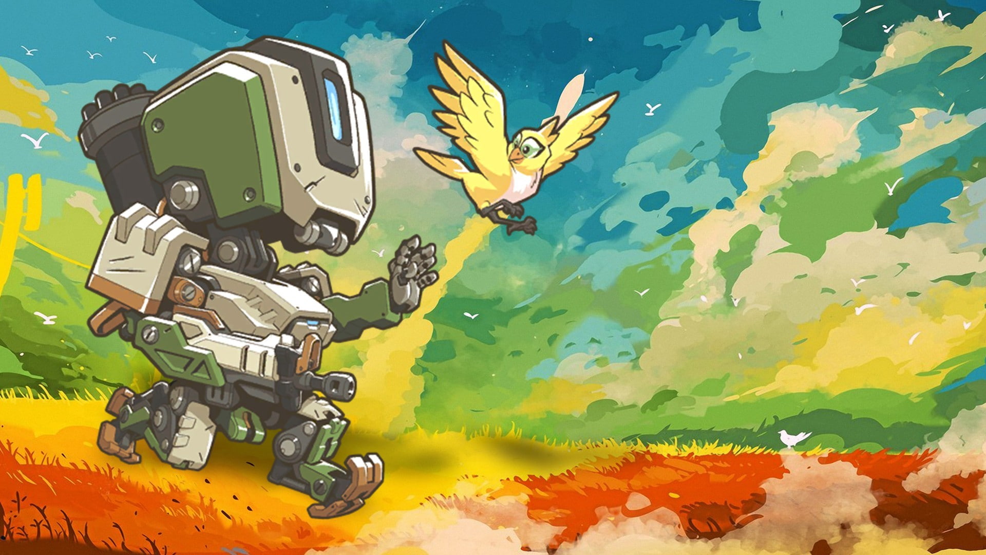 digital art, Overwatch, Bastion (Overwatch), video games, 1080P, HD Wallpaper