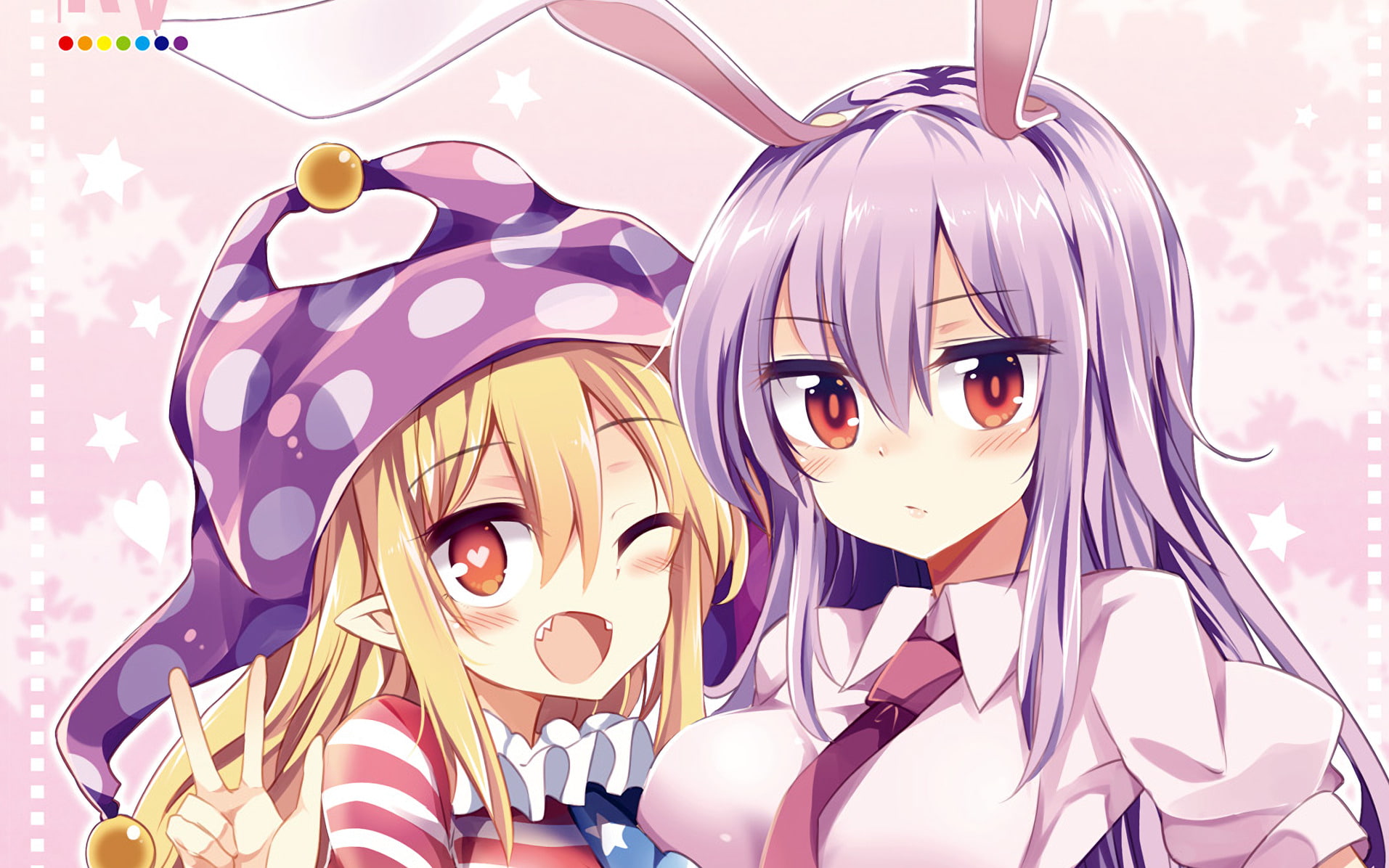 720P, Anime, Reisen Udongein Inaba, Touhou, Clownpiece (Touhou), HD Wallpaper
