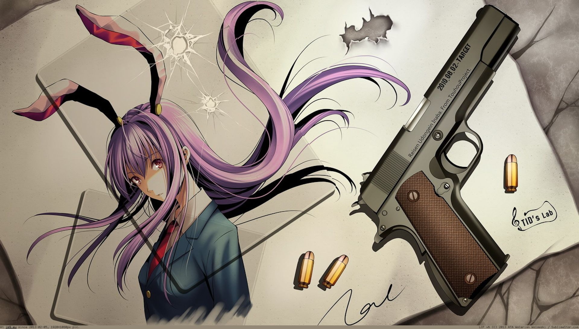 Touhou, anime girls, Reisen Udongein Inaba, 1080P, anime, gun, HD Wallpaper