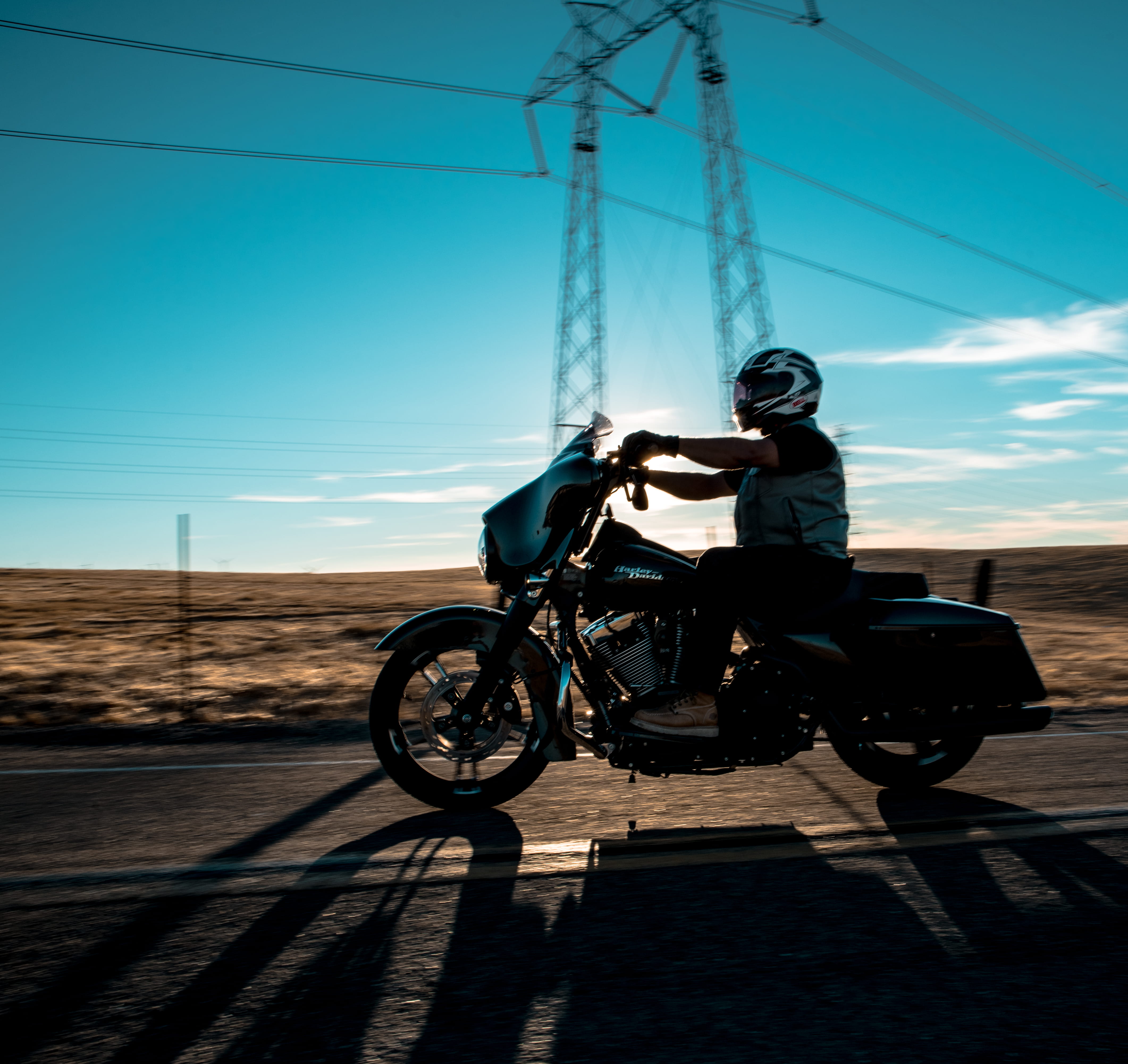 travel, outdoors, color, nature, sky, land vehicle, harley, electricity, real people, mode of transportation, leisure activity, cable, sunlight, bicycle, HD Wallpaper