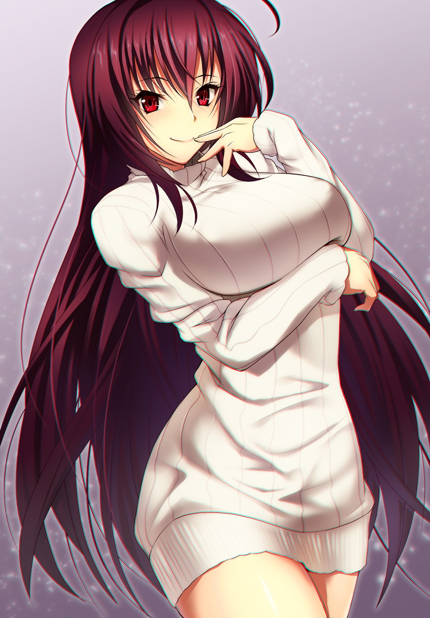 Lancer (FateGrand Order), FateGrand Order, anime girls, 1080P, sweater, Scathach ( FateGrand Order ), long hair, anime, Phone HD Wallpaper