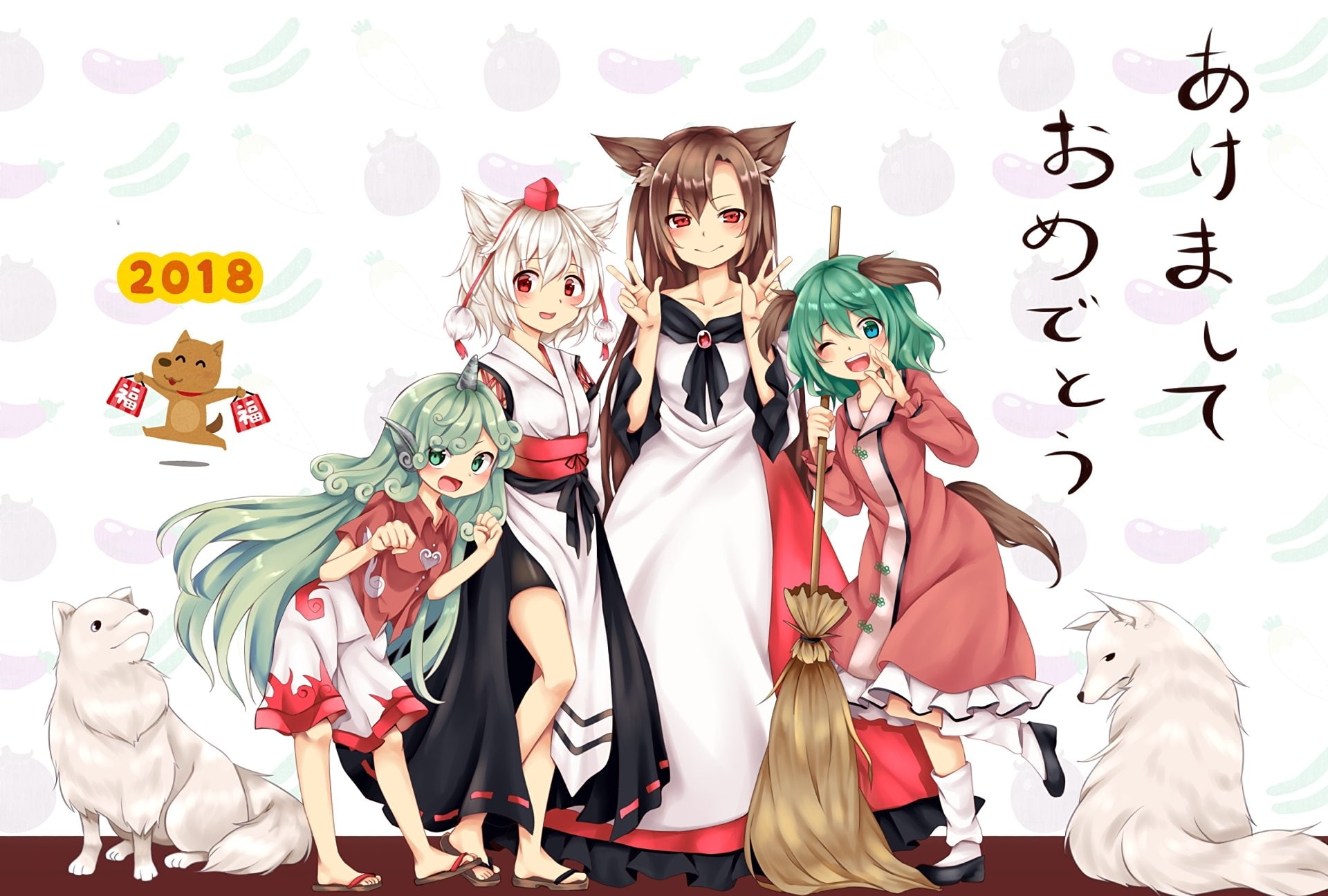 Anime, Kyouko Kasodani, Kagerou Imaizumi, Aunn Komano, Touhou, 1080P, Momiji Inubashiri, HD Wallpaper