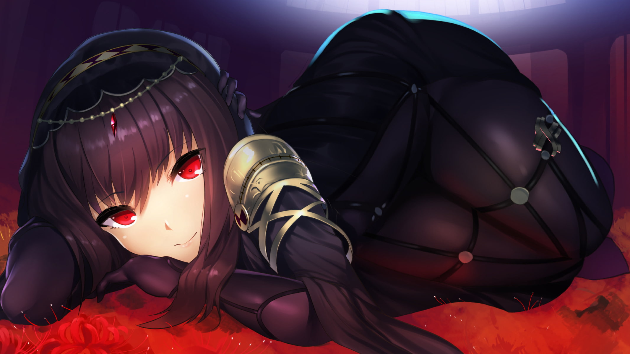 Scathach ( FateGrand Order ), headdress, bodysuit, 1080P, FateGrand Order, HD Wallpaper