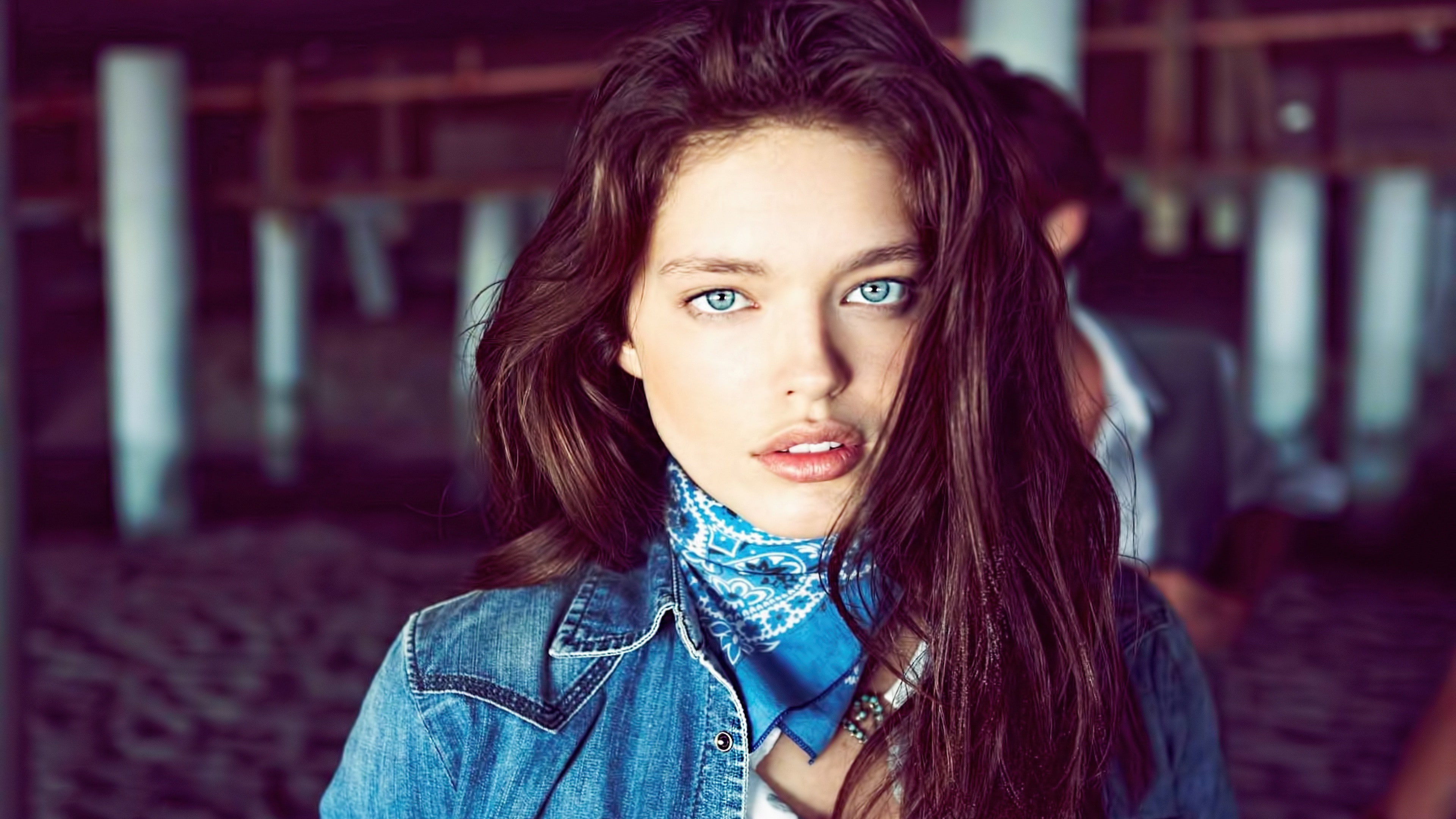 adult, beautiful woman, adolescence, front view, headshot, one person, leather, eye, women emily didonato, hairstyle, focus on foreground, hair, brown hair, HD Wallpaper