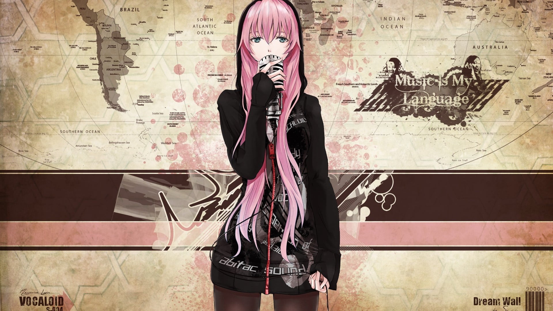 character, wall - building feature, technology, female, standing, obscured face, microphone, three quarter length, communication, 1080P, clothing, illustration, HD Wallpaper