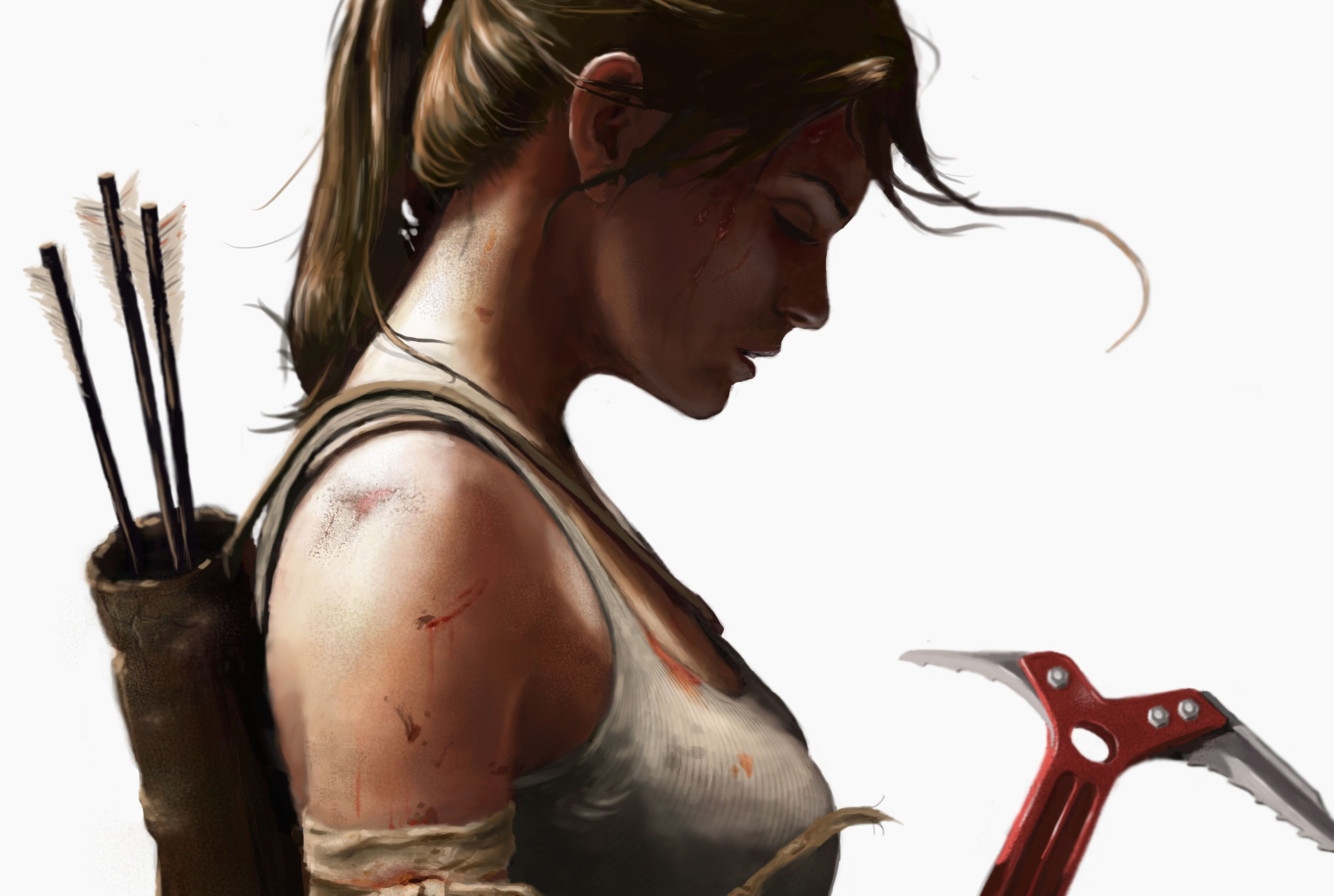young women, Tomb Raider, blond hair, beauty, hairstyle, indoors, video games, beautiful woman, females, hair, women, one person, 2K, young adult, side view, HD Wallpaper