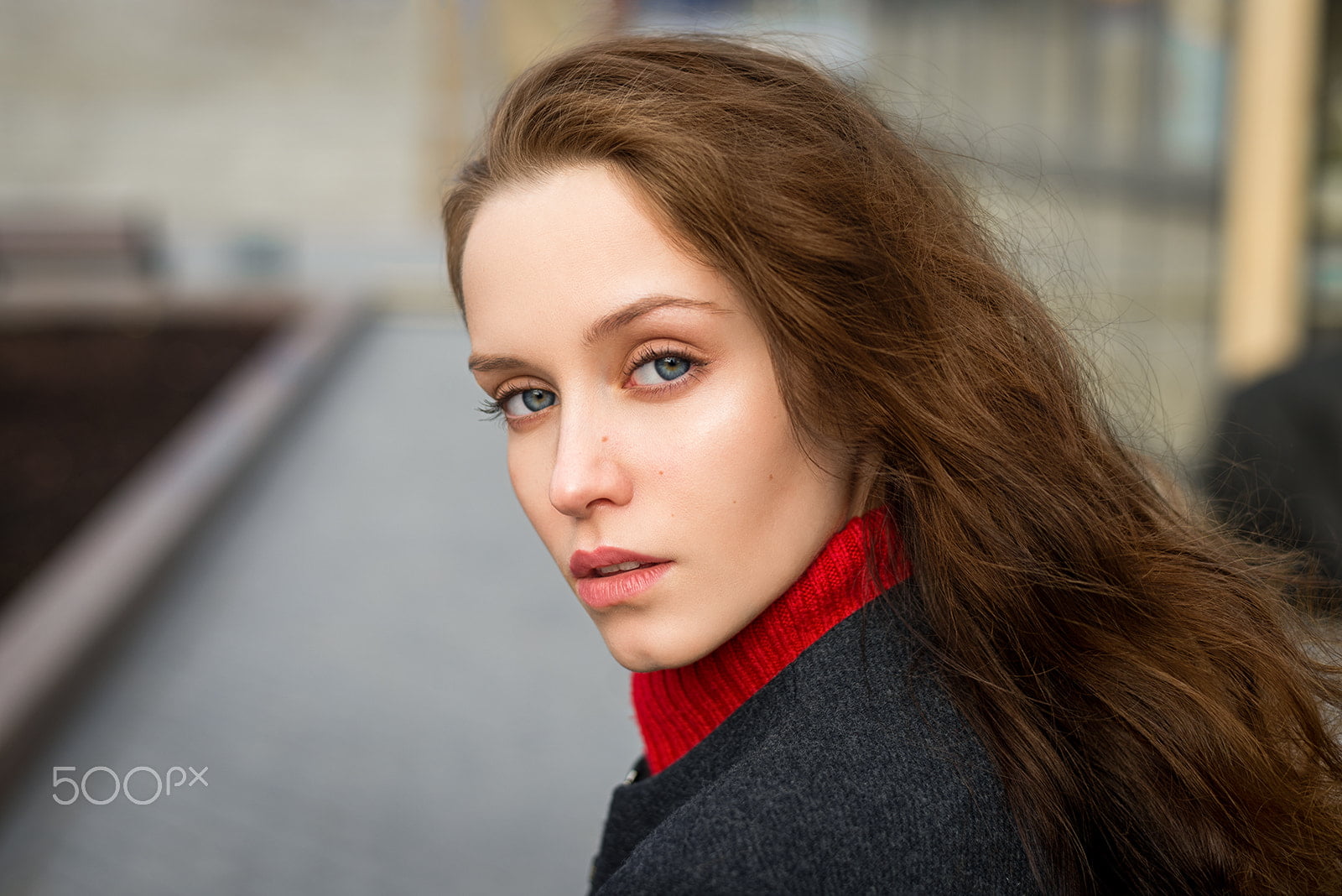 720P, Fenix Raya, women, looking at viewer, long hair, blue eyes, Ivan Ustinov, brunette, depth of field, portrait, HD Wallpaper
