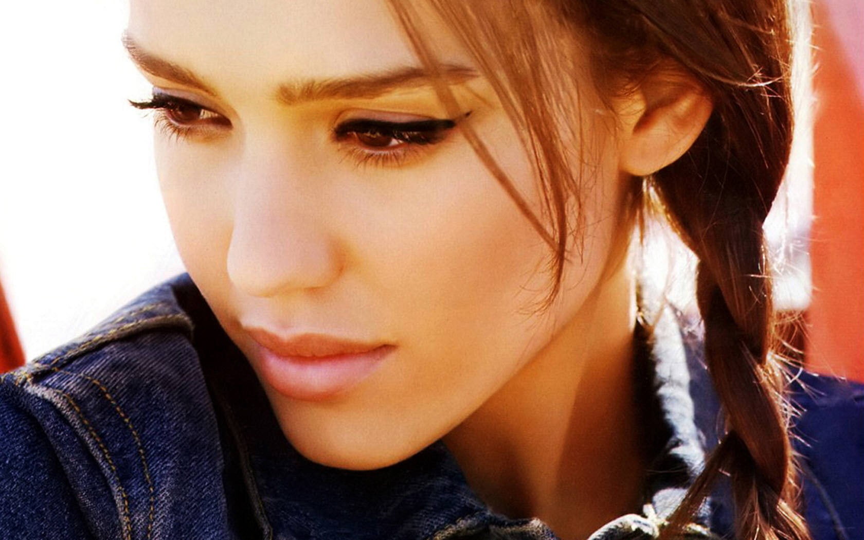 young adult, one person, women, beauty, close-up, portrait, leisure activity, human face, face, lifestyles, real people, Jessica Alba, beautiful woman, HD Wallpaper