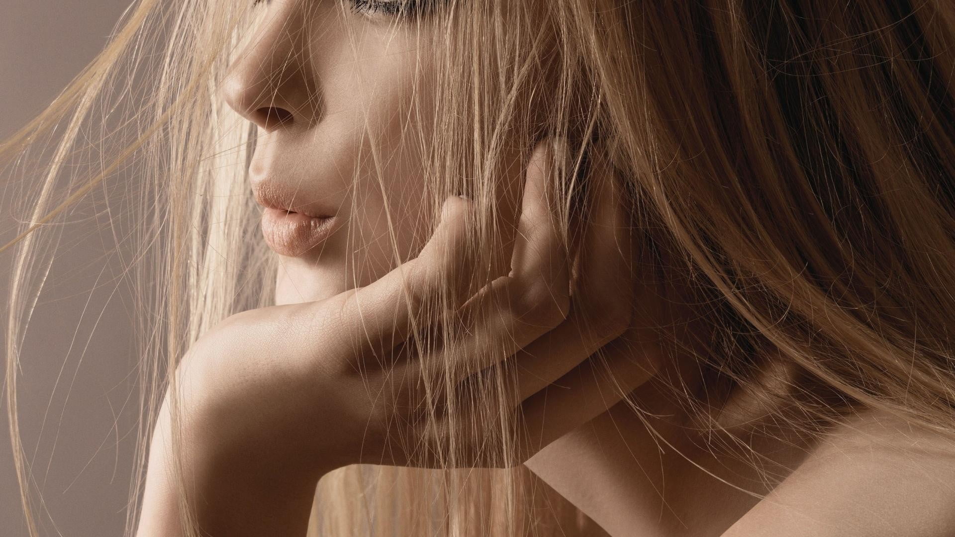 contemplation, human face, women, semi-dress, close-up, blonde, beauty, looking, brown, portrait, one person, profile view, human body part, s, young women, HD Wallpaper