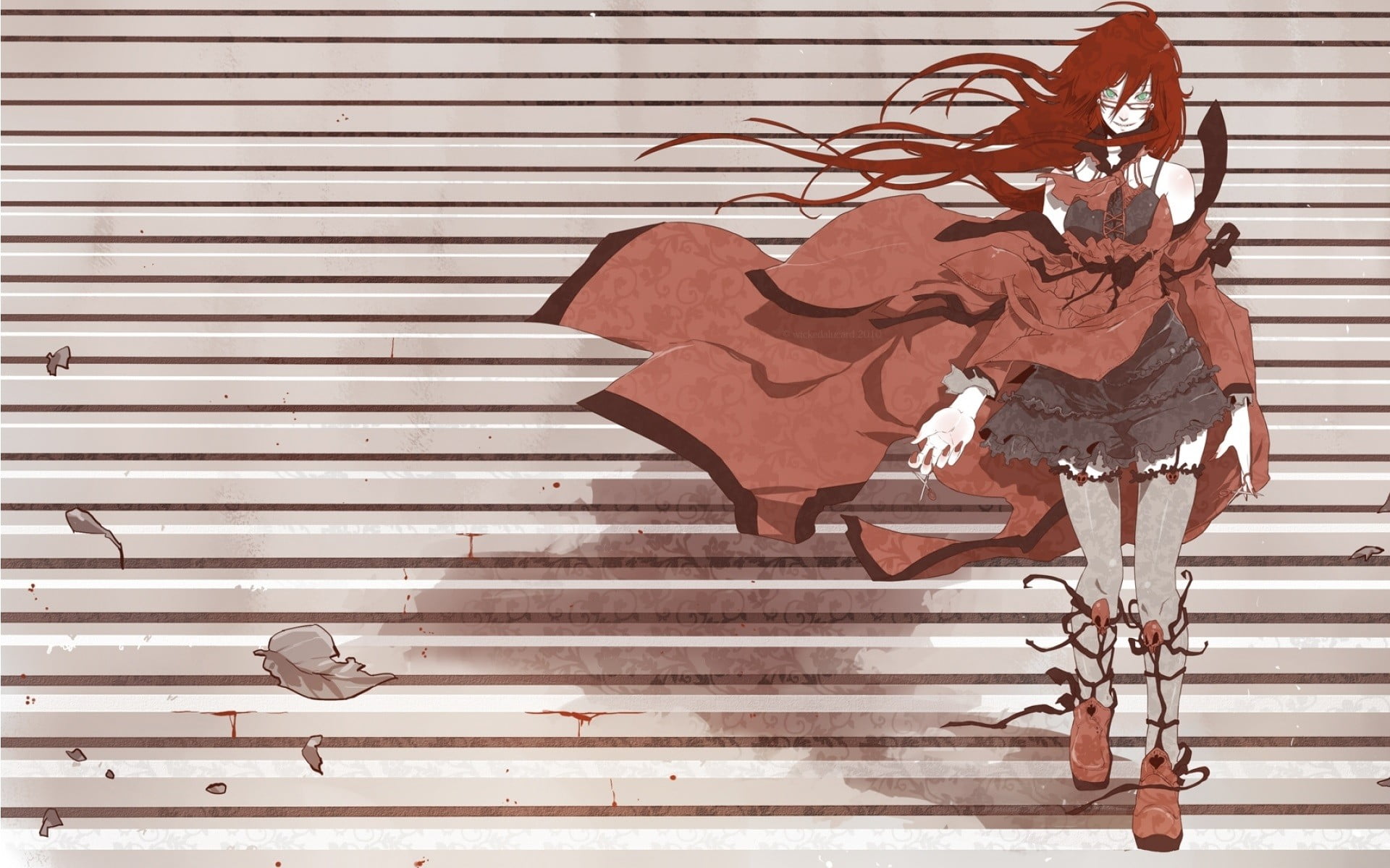 nature, animal representation, built structure, shutter, Kuroshitsuji , character, wall - building feature, outdoors, day, craft, illustration, female, HD Wallpaper