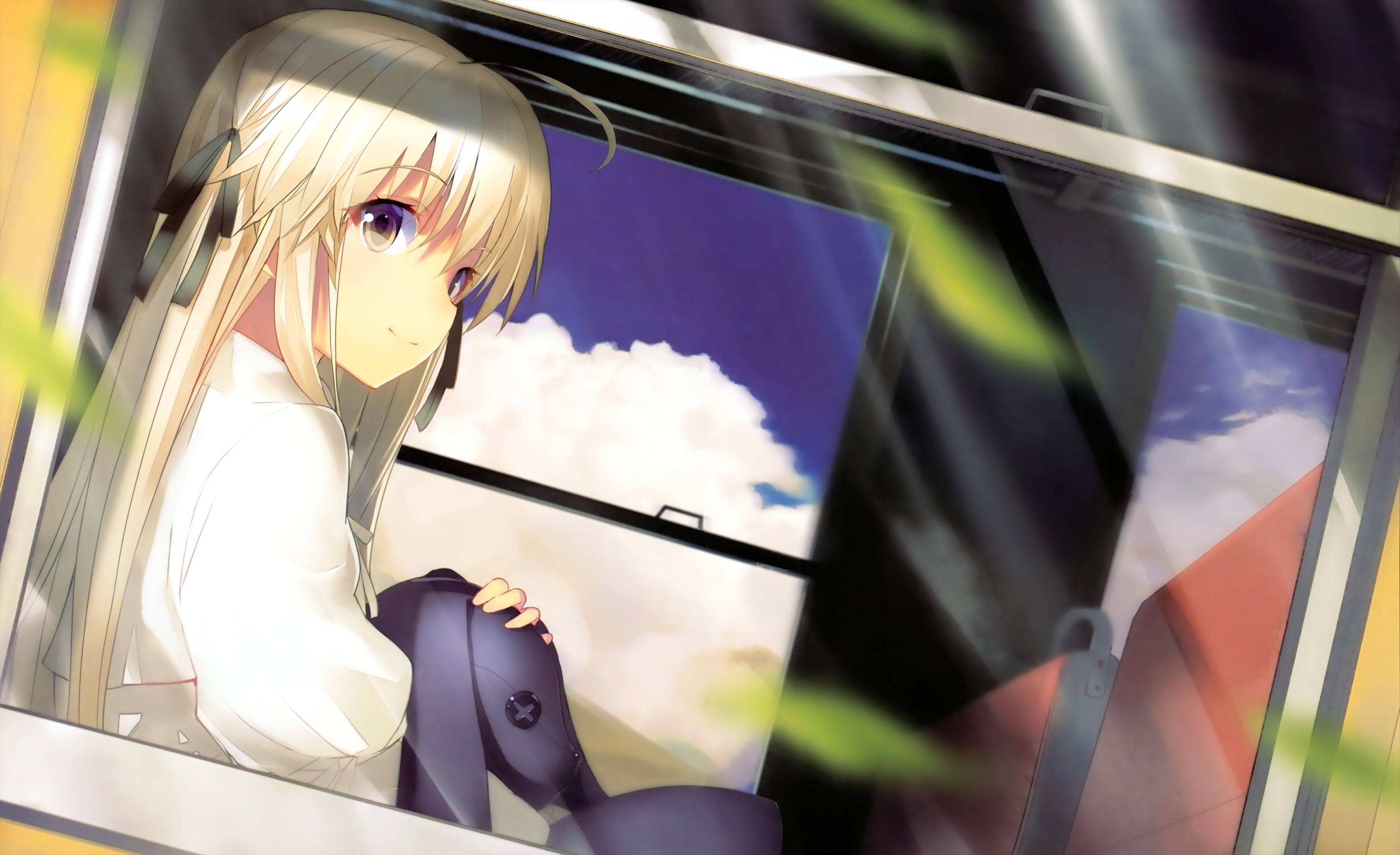kasugano sora, real people, human representation, reflection, Anime, art and craft, looking at camera, yosuga no sora, adult, portrait, representation, HD Wallpaper