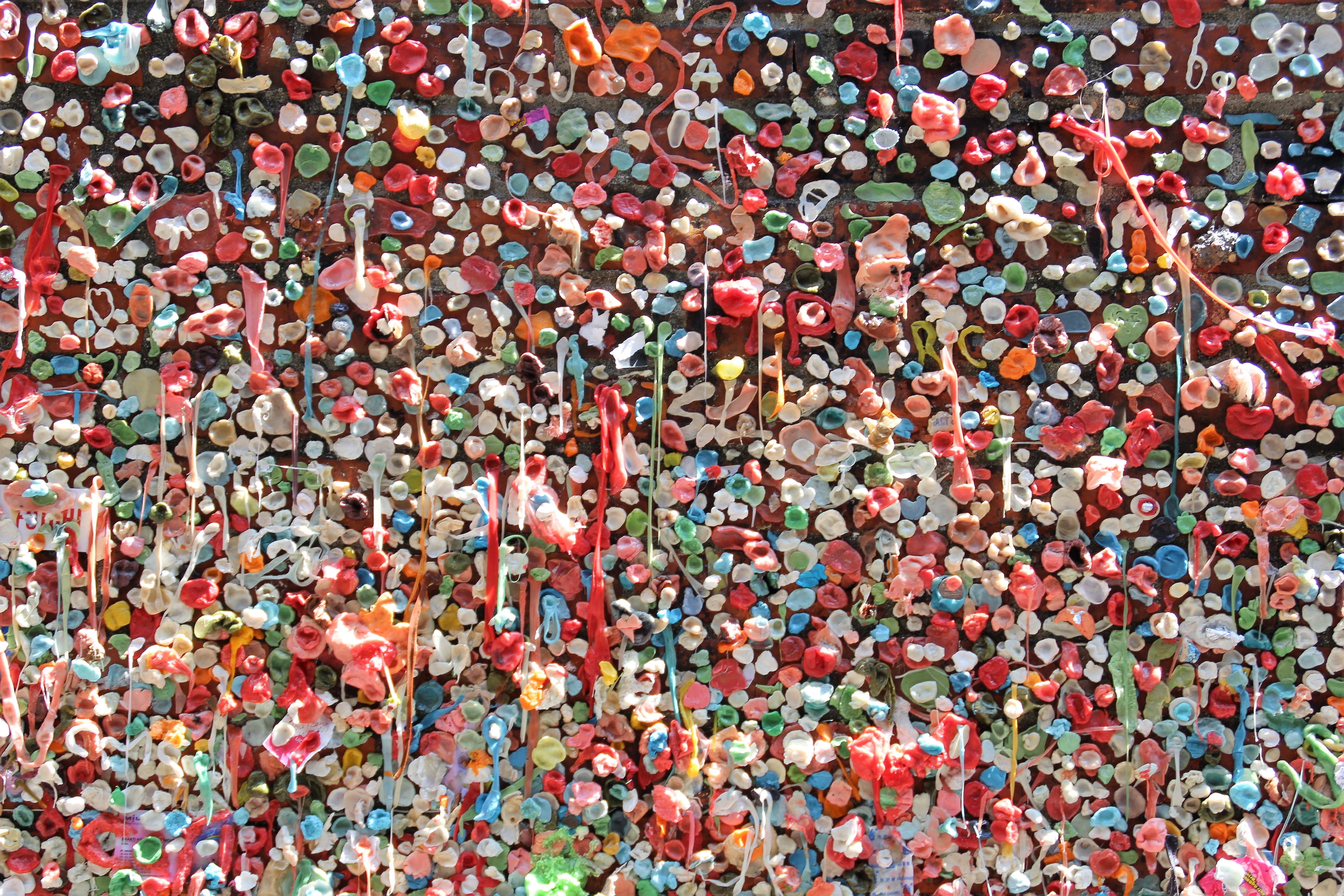 wall - building feature, large group of objects, nature, gum, attraction, stadium, multi colored, high angle view, stick, wall, no people, positive emotion, HD Wallpaper