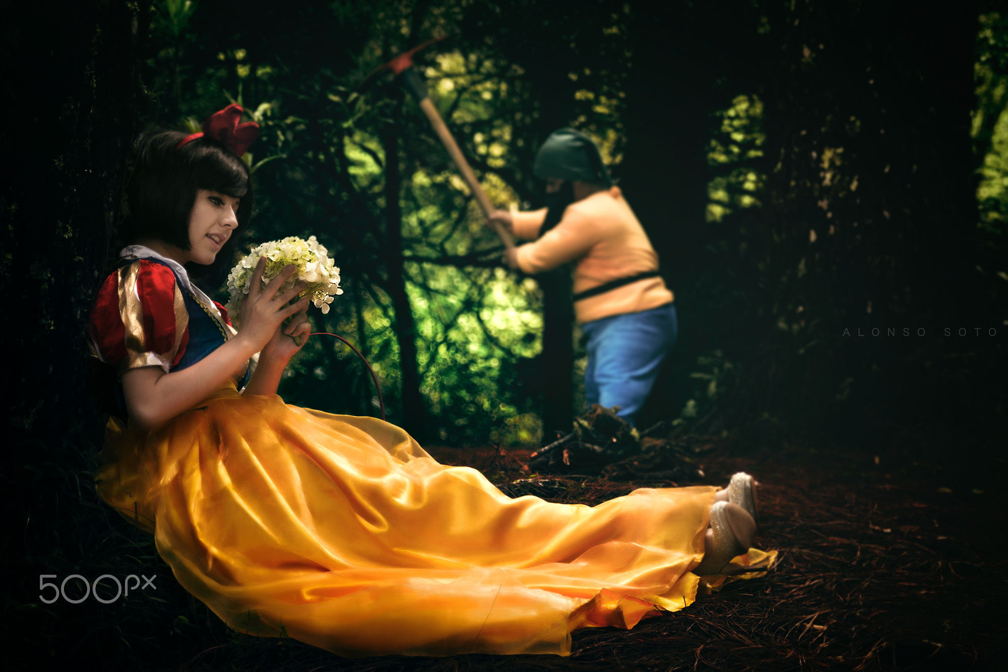 leisure activity, young women, women, two people, togetherness, tree, young adult, flowering plant, holding, beautiful woman, 500px, fantasy girl, fantasy art, HD Wallpaper