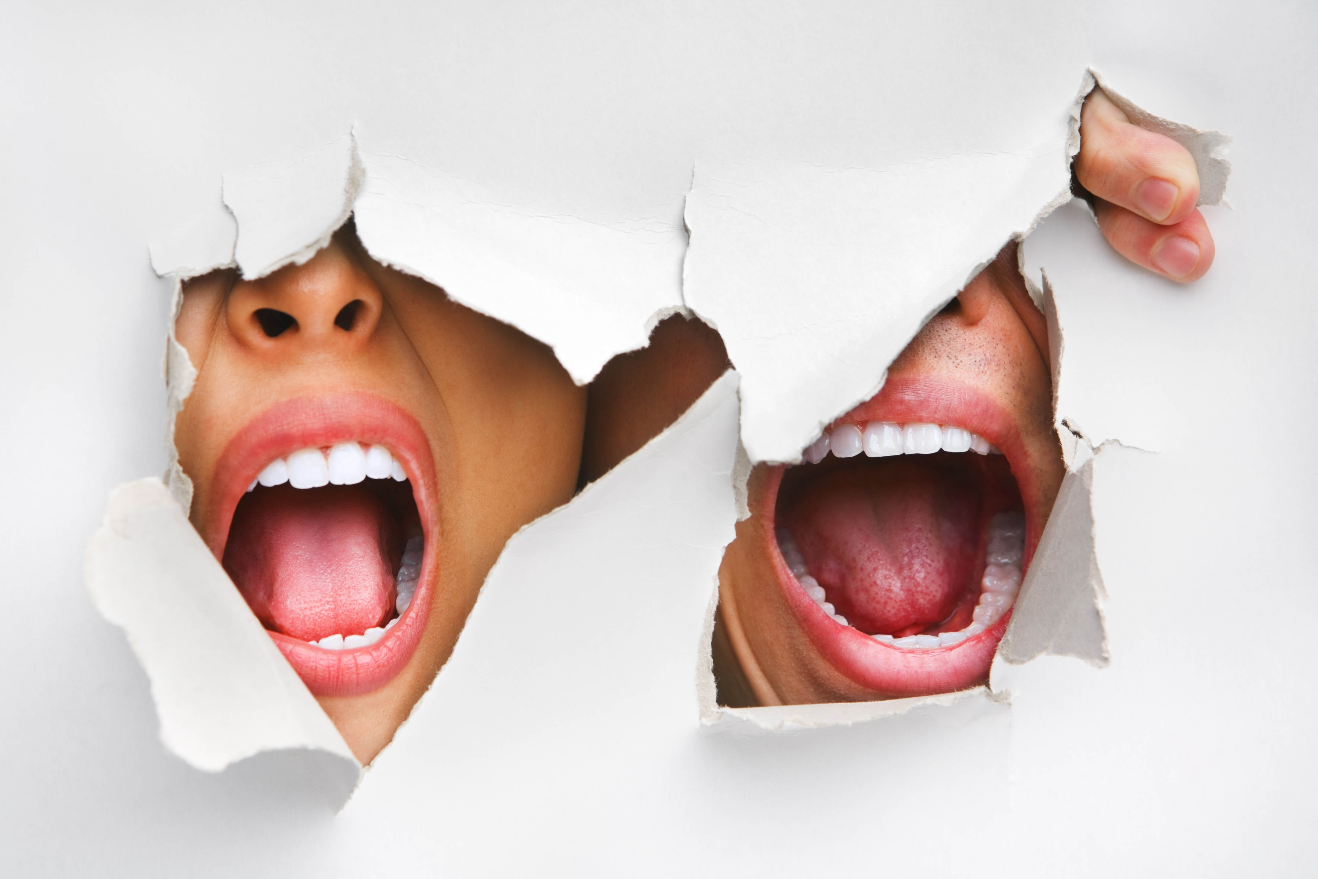 females, people, emotion, wall, beauty, horror, portrait, human Tongue, humor, women, aggression, human Eye, smiling, mouth Open, looking At Camera, mouths, HD Wallpaper