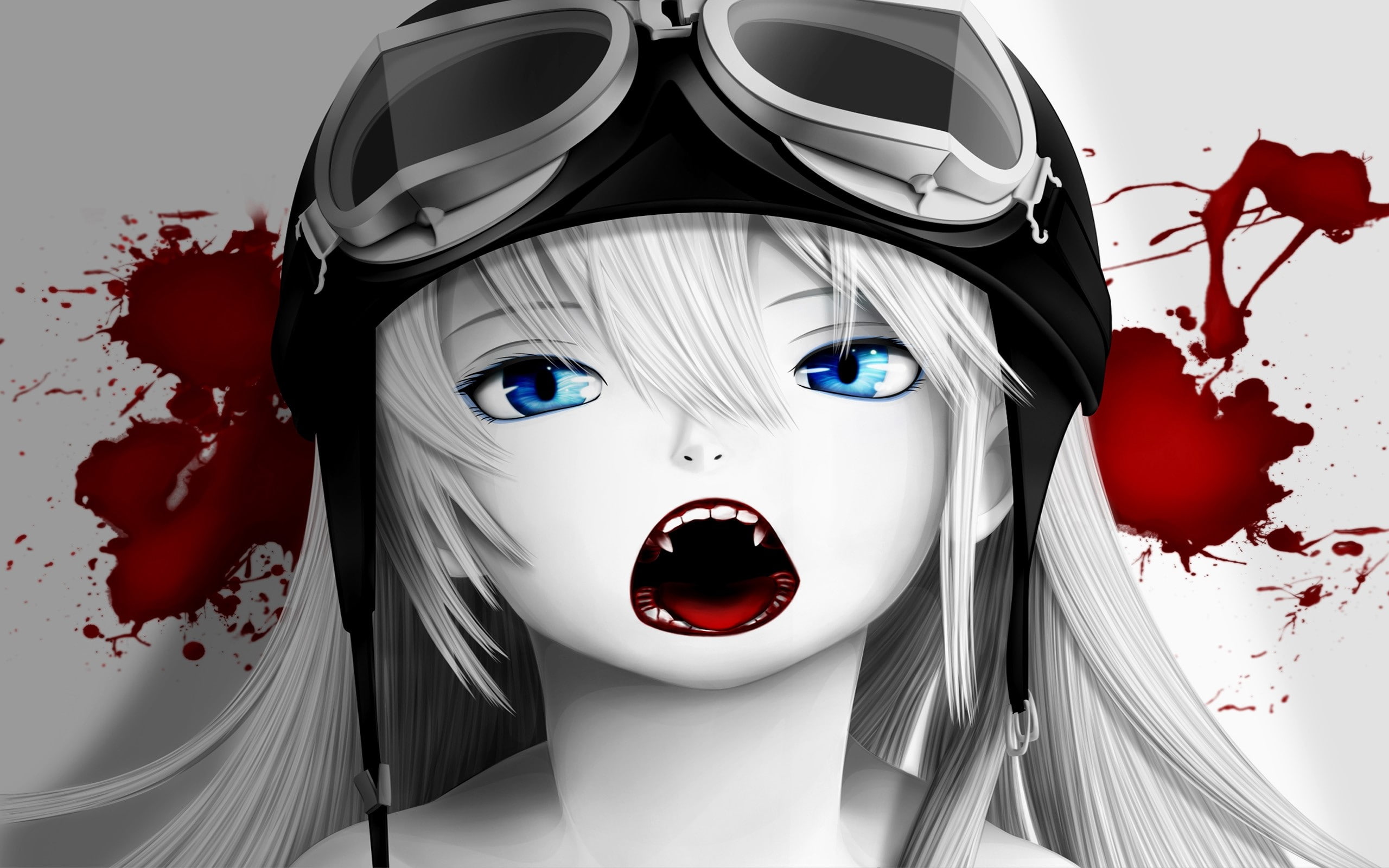 Mask, celebration, looking at camera, 2K, terrified, Anime, human body part, Blood, fear, make-up, adult, demon - fictional character, Girl, Glasses, shock, HD Wallpaper