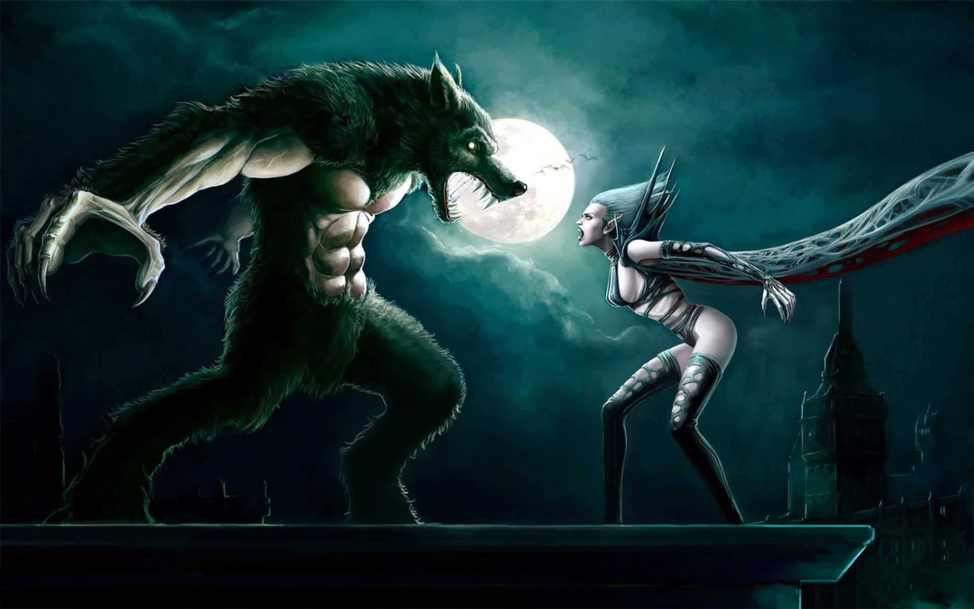 dancing, horror, indoors, aggression, terrified, Battle, 1080P, monster - Fictional Character, Woman, animal, power, Dark, digital composite, representation, HD Wallpaper