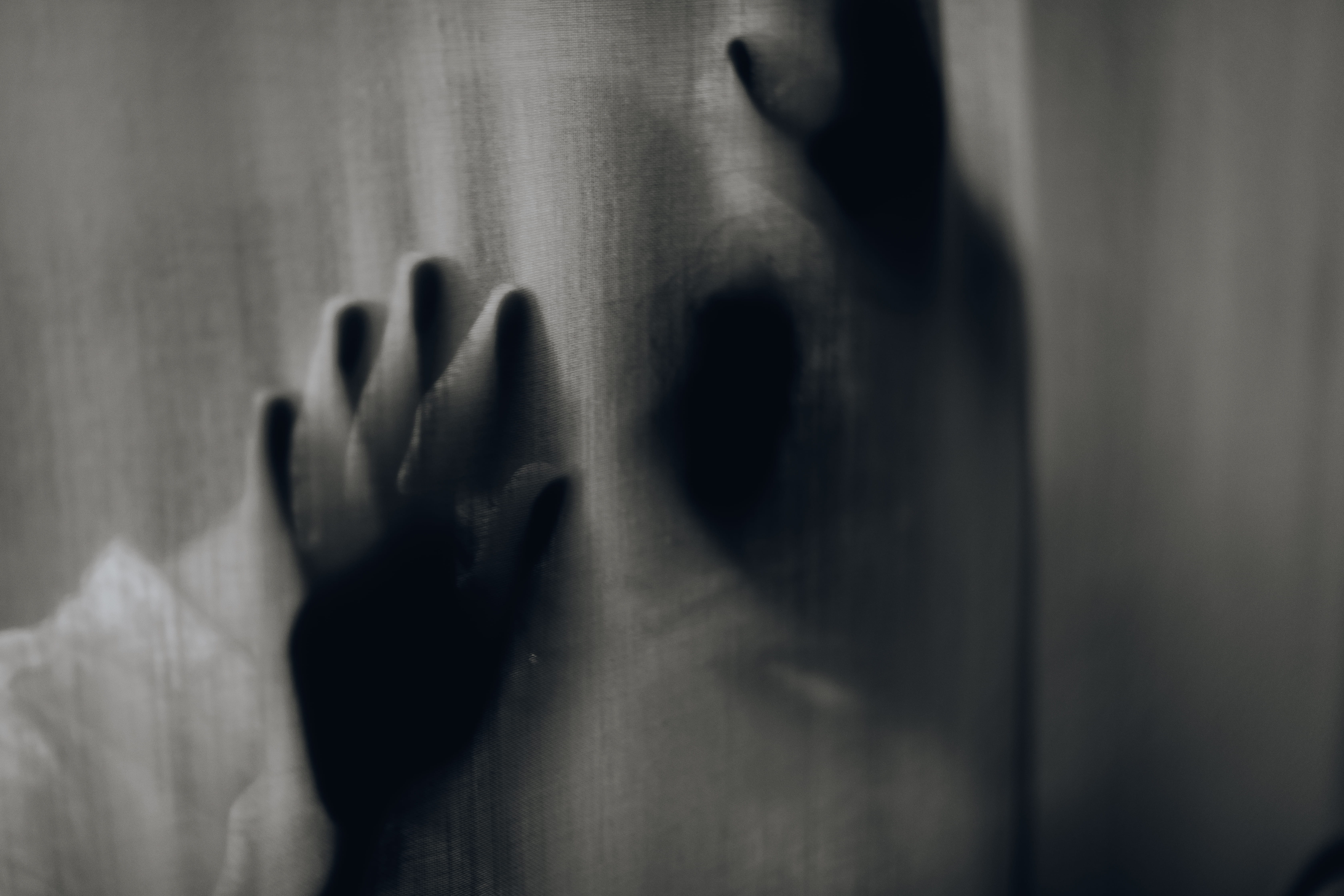 textile, shadow, emotion, indoors, dark, violence, human hand, glass - material, mystery, human limb, finger, terrified, horror, touching, curtain, ominous, HD Wallpaper