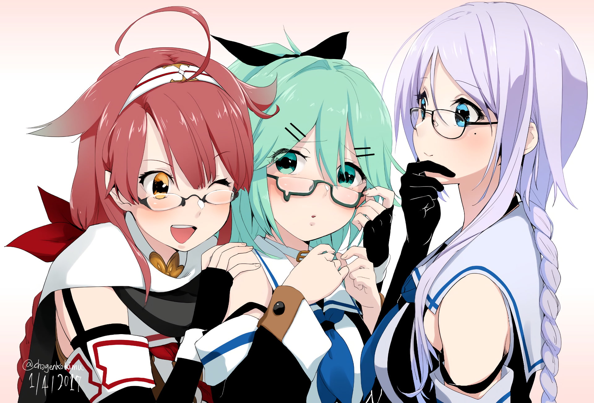 Anime, 1080P, Kantai Collection, Yamakaze (Kancolle), Umikaze (Kancolle), Kawakaze (Kancolle), HD Wallpaper