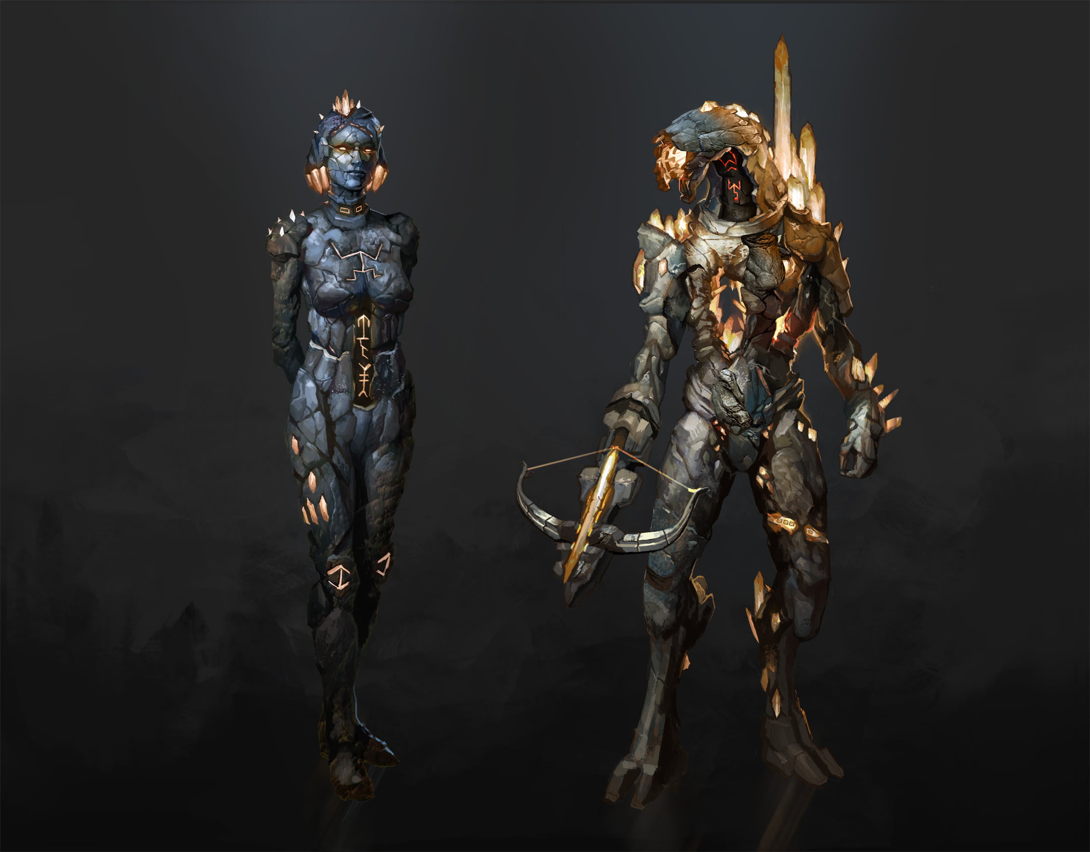 characters, indoors, representation, metal, full length, 1080P, still life, geth, two, spirituality, game, science, sword, statue, creativity, black color, HD Wallpaper