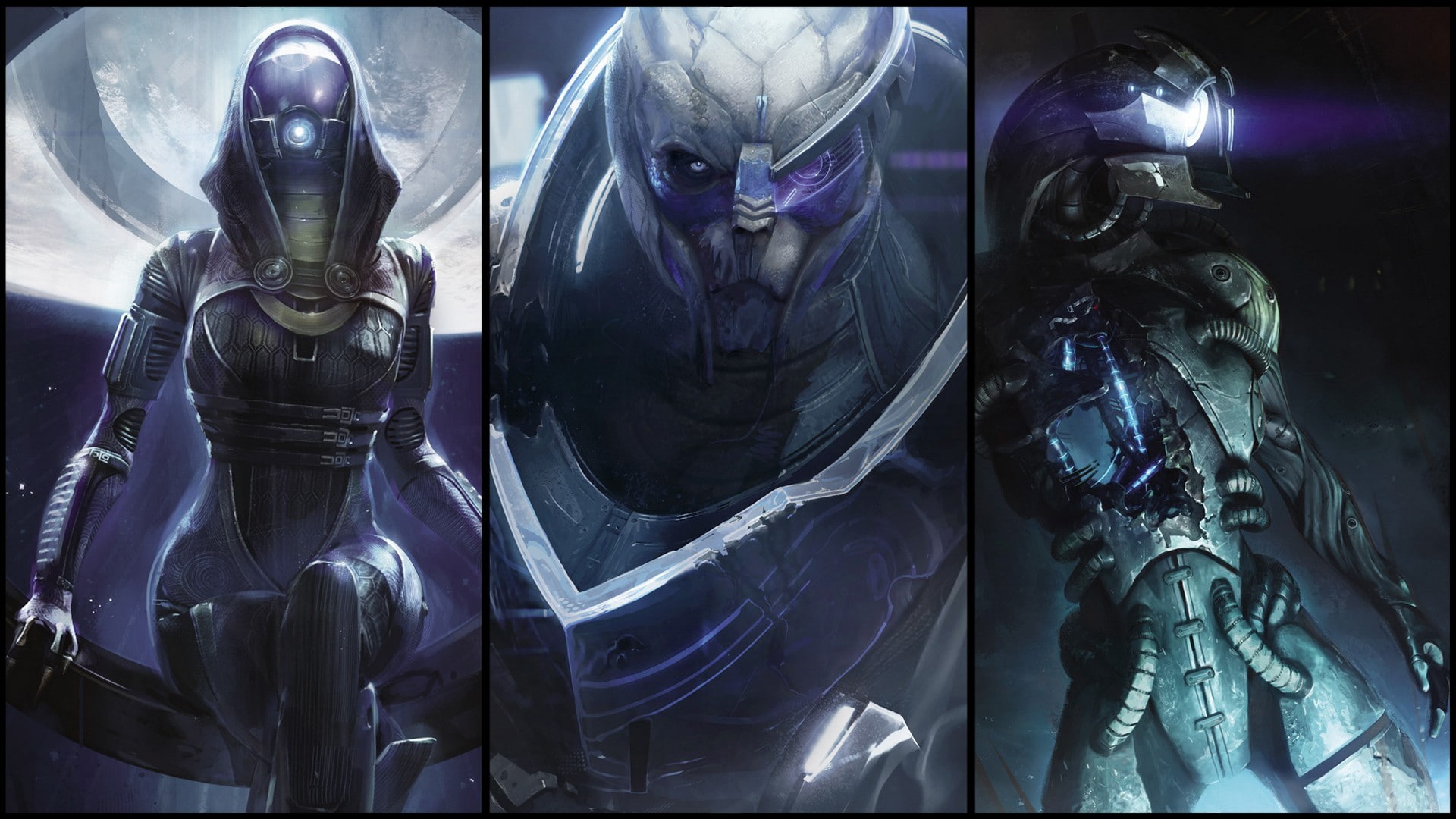Tali Zorah nar Rayya, legion, Garrus, Mass Effect, 1080P, HD Wallpaper