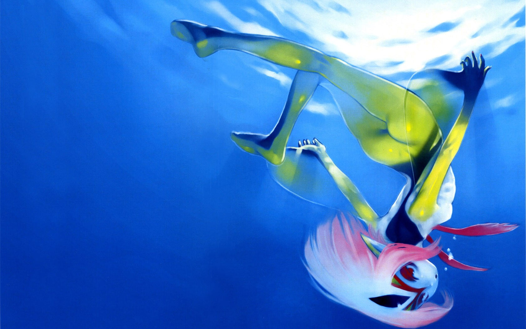 animal themes, blue, group of animals, 720P, vertebrate, sea life, close-up, no people, animal, Murata Range, animals in the wild, anime, underwater, invertebrate, HD Wallpaper