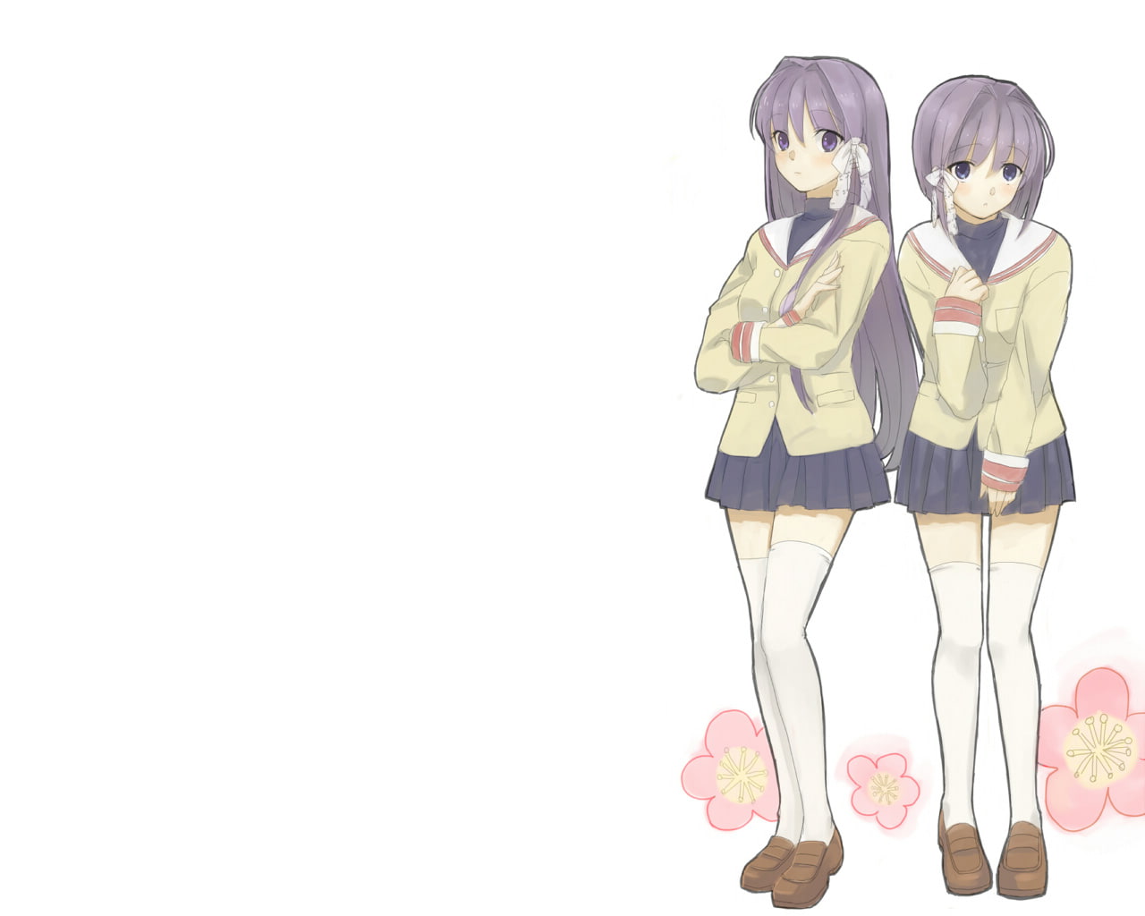 720P, Anime, Clannad, Kyou Fujibayashi, Ryou Fujibayashi, HD Wallpaper