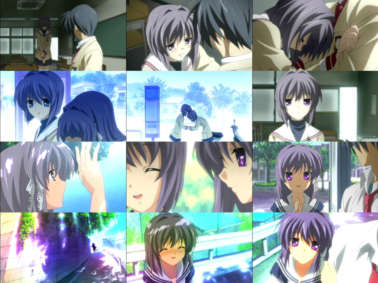 720P, Tomoya Okazaki, Clannad, Ryou Fujibayashi, Anime, Kyou Fujibayashi, HD Wallpaper