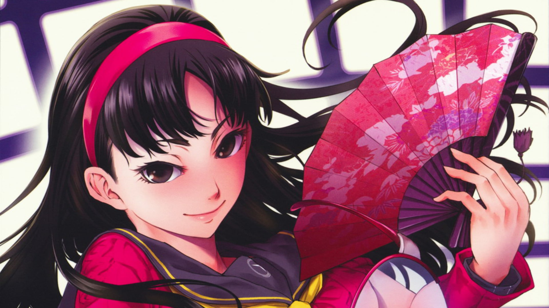 Yukiko Amagi, Long Hair, 1080P, Black Hair, Fan, Anime, School Uniform, Persona 4, Persona, HD Wallpaper