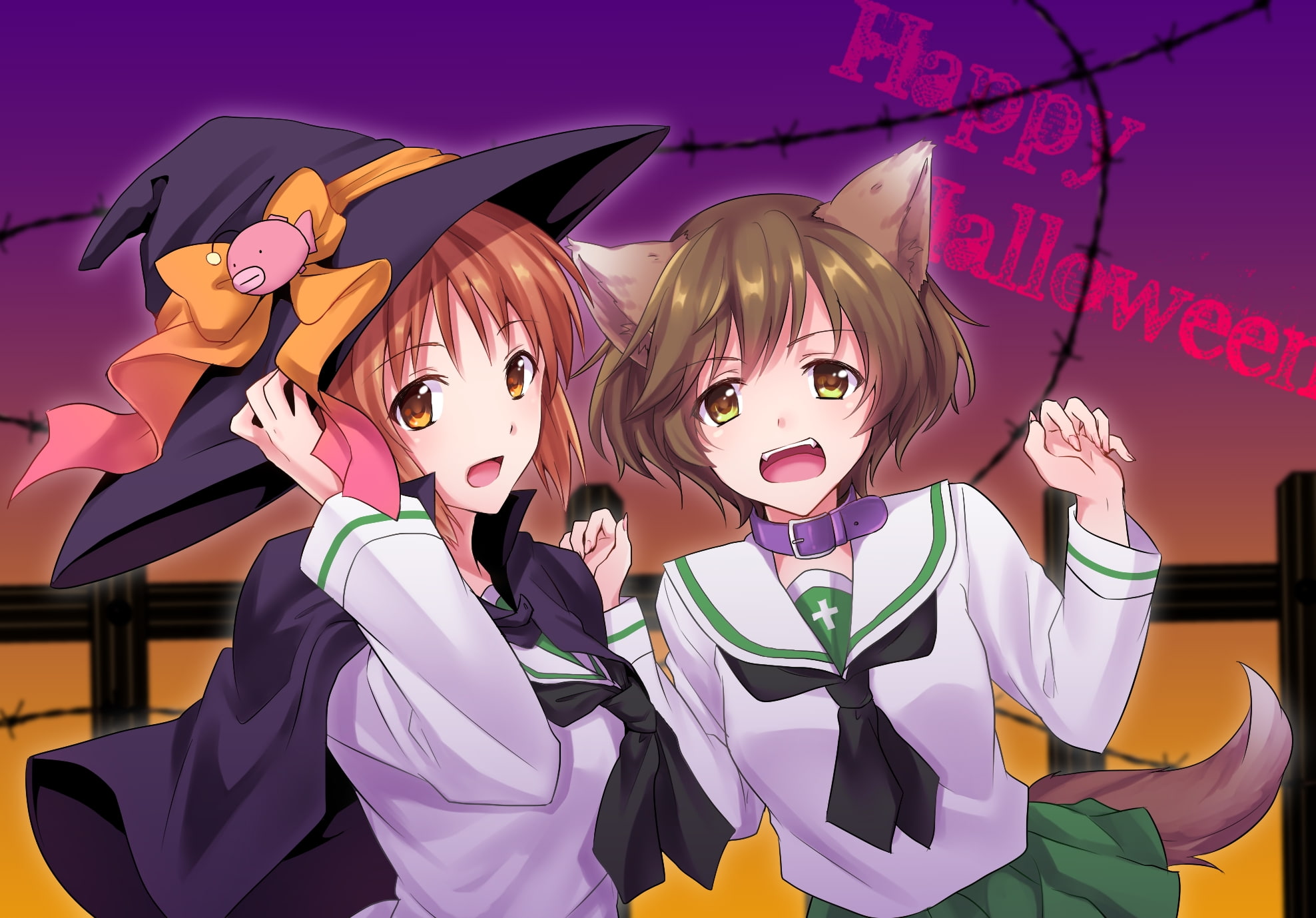girls, girls und panzer, people, emotion, Anime, looking at camera, art and craft, pink color, multi colored, purple, portrait, representation, akiyama yukari, HD Wallpaper