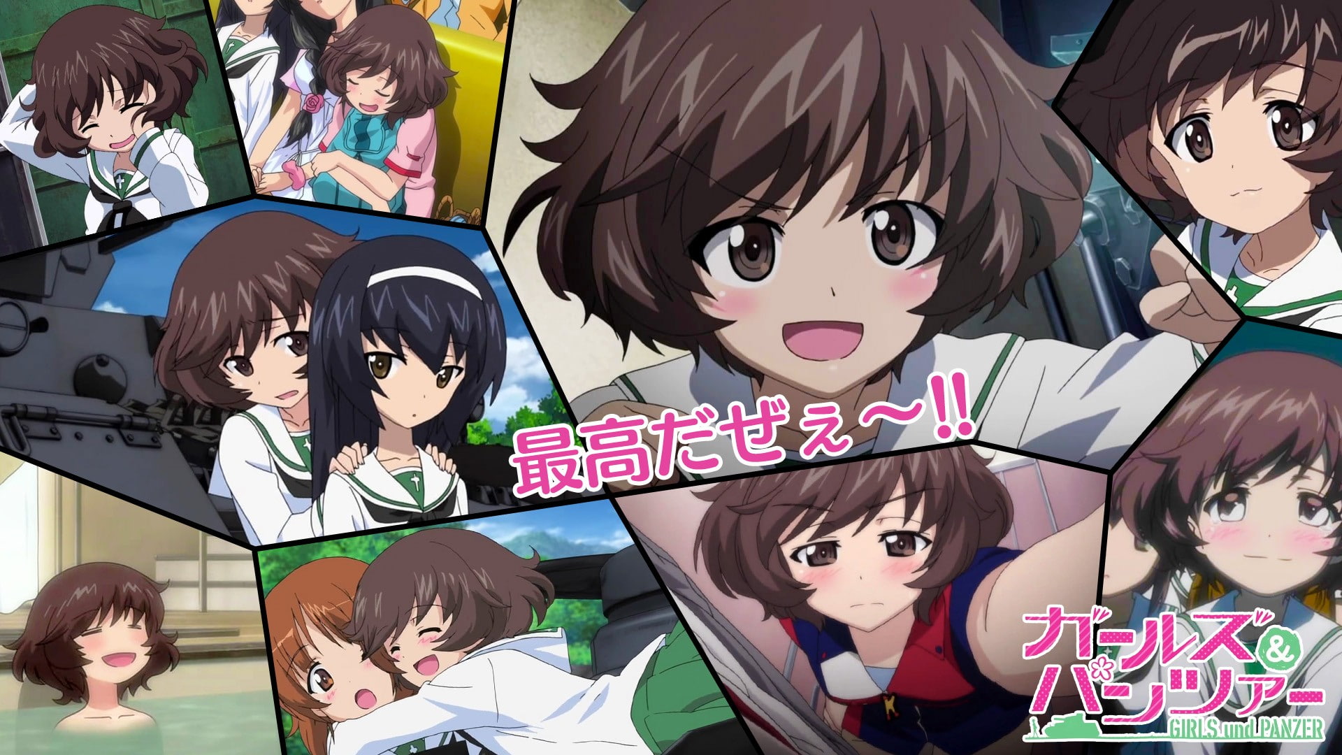und, water, girls, yukari, text, school, akiyama, tanks, anime, brunettes, uniforms, panzer, 1080P, HD Wallpaper