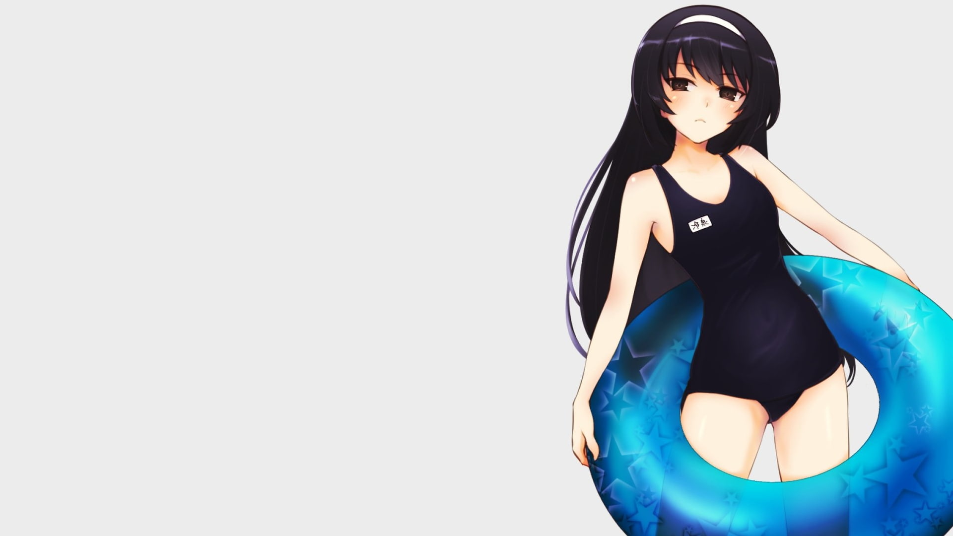 indoors, women, anime, standing, beautiful woman, young women, anime girls, cut out, one person, manga, clothing, Girls und Panzer, school swimsuit, Reizei Mako, HD Wallpaper