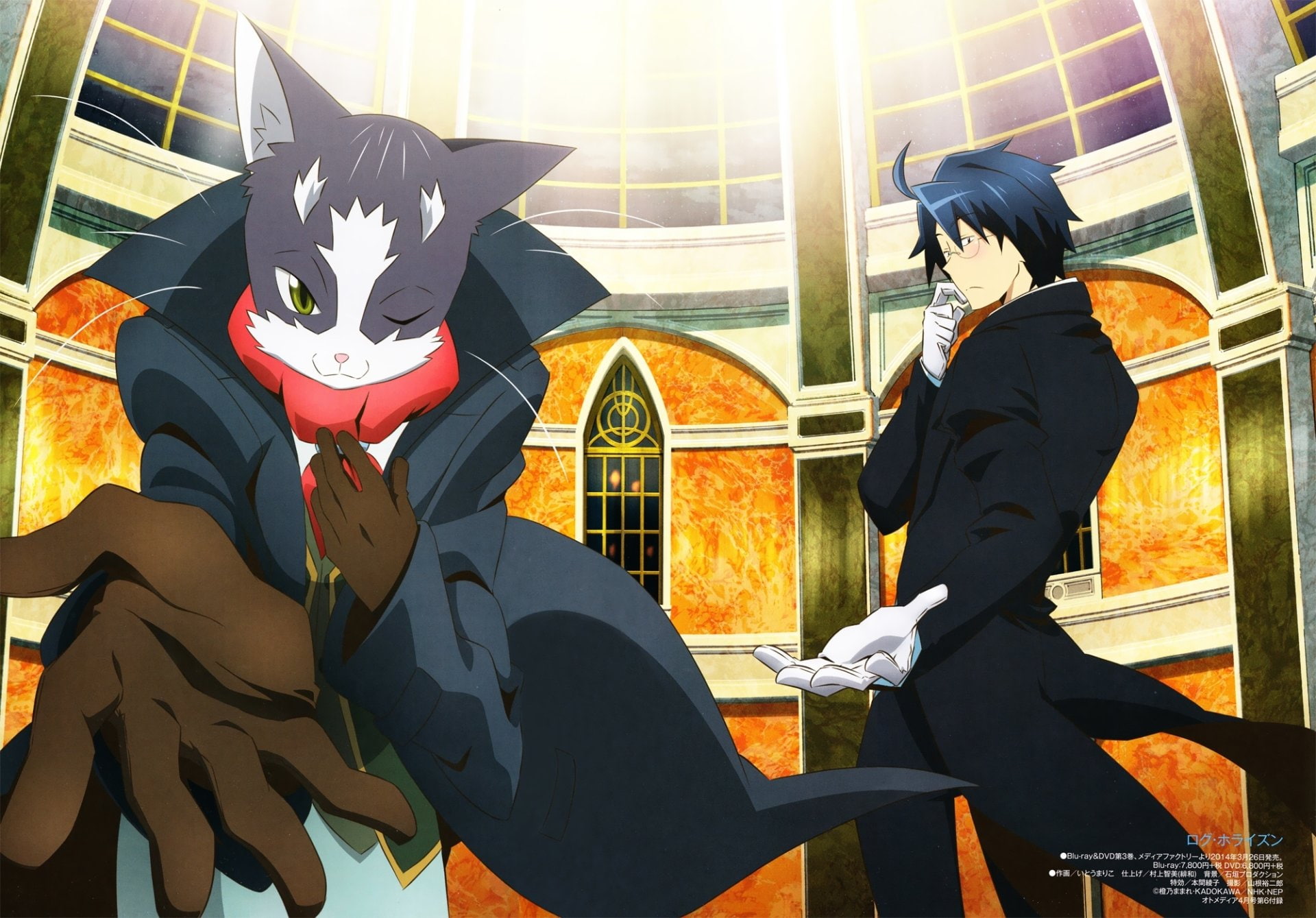 Shiroe (Log Horizon), Nyanta (Log Horizon), Anime, 1080P, Log Horizon, HD Wallpaper