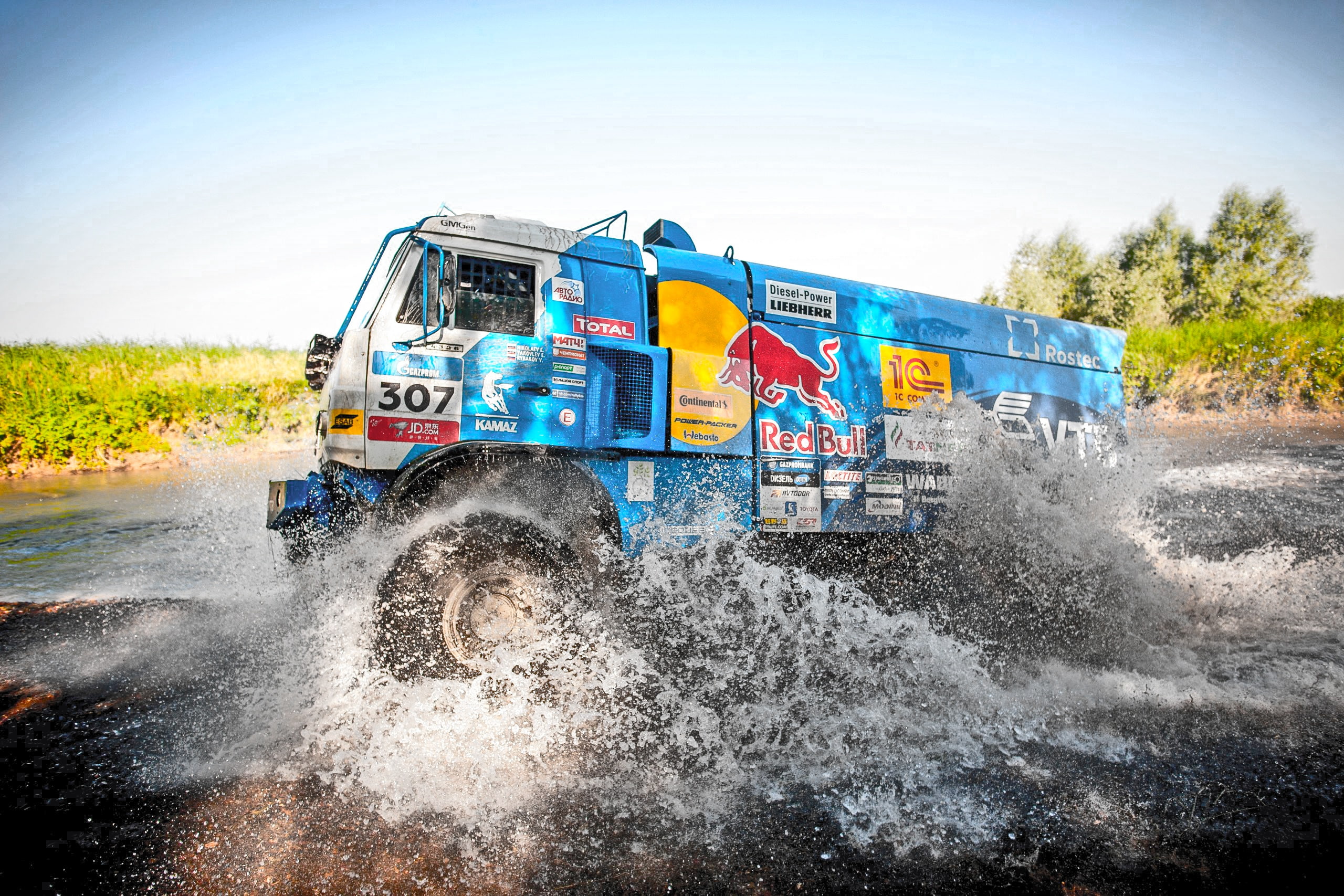 Truck, 2K, Rally, vehicle, racing, water, HD Wallpaper