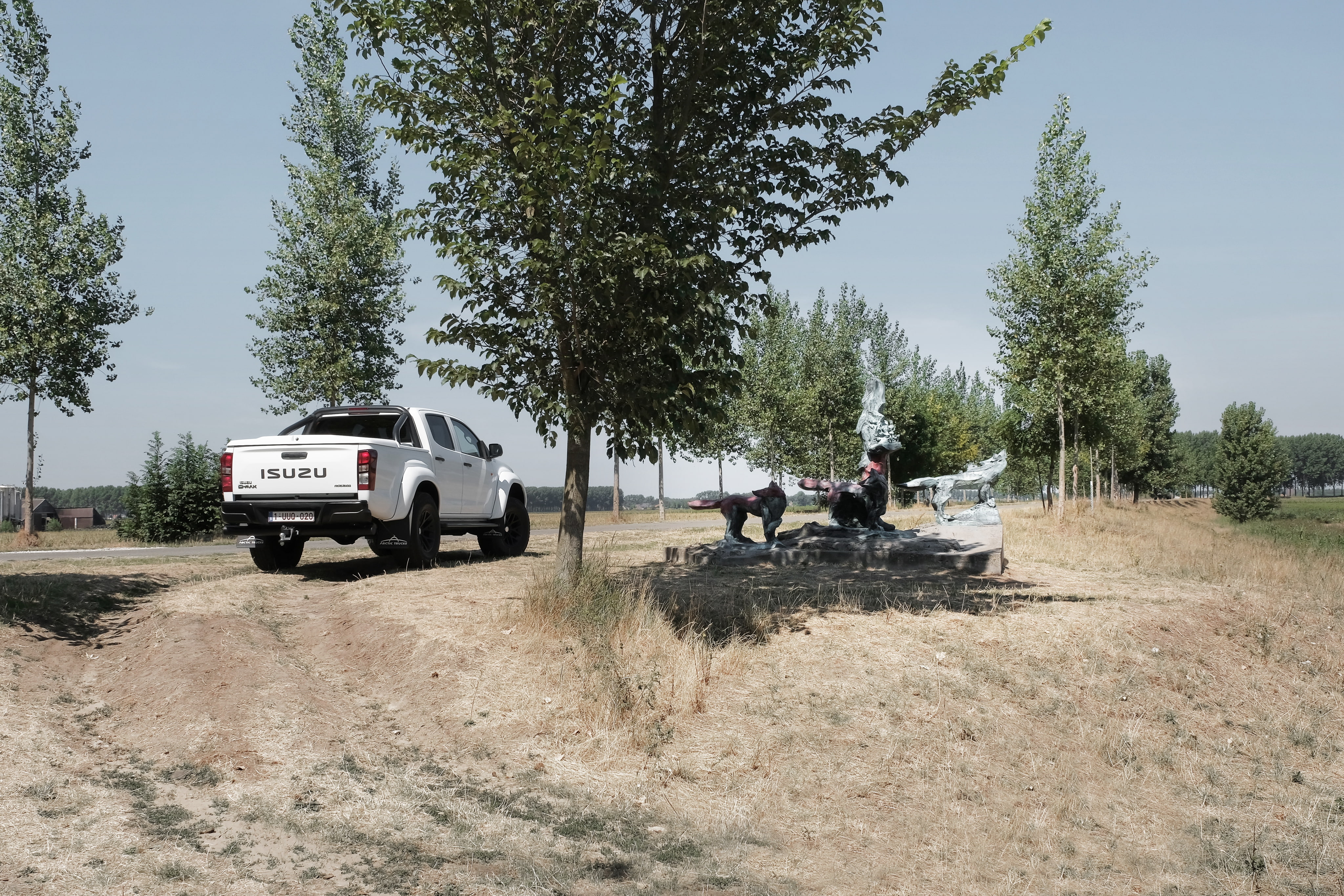 land vehicle, cab, dirt road, motor vehicle, at35, plant, tree, 2018, uniform, field, men, truck, real people, road, day, custom, isuzu, group of people, HD Wallpaper
