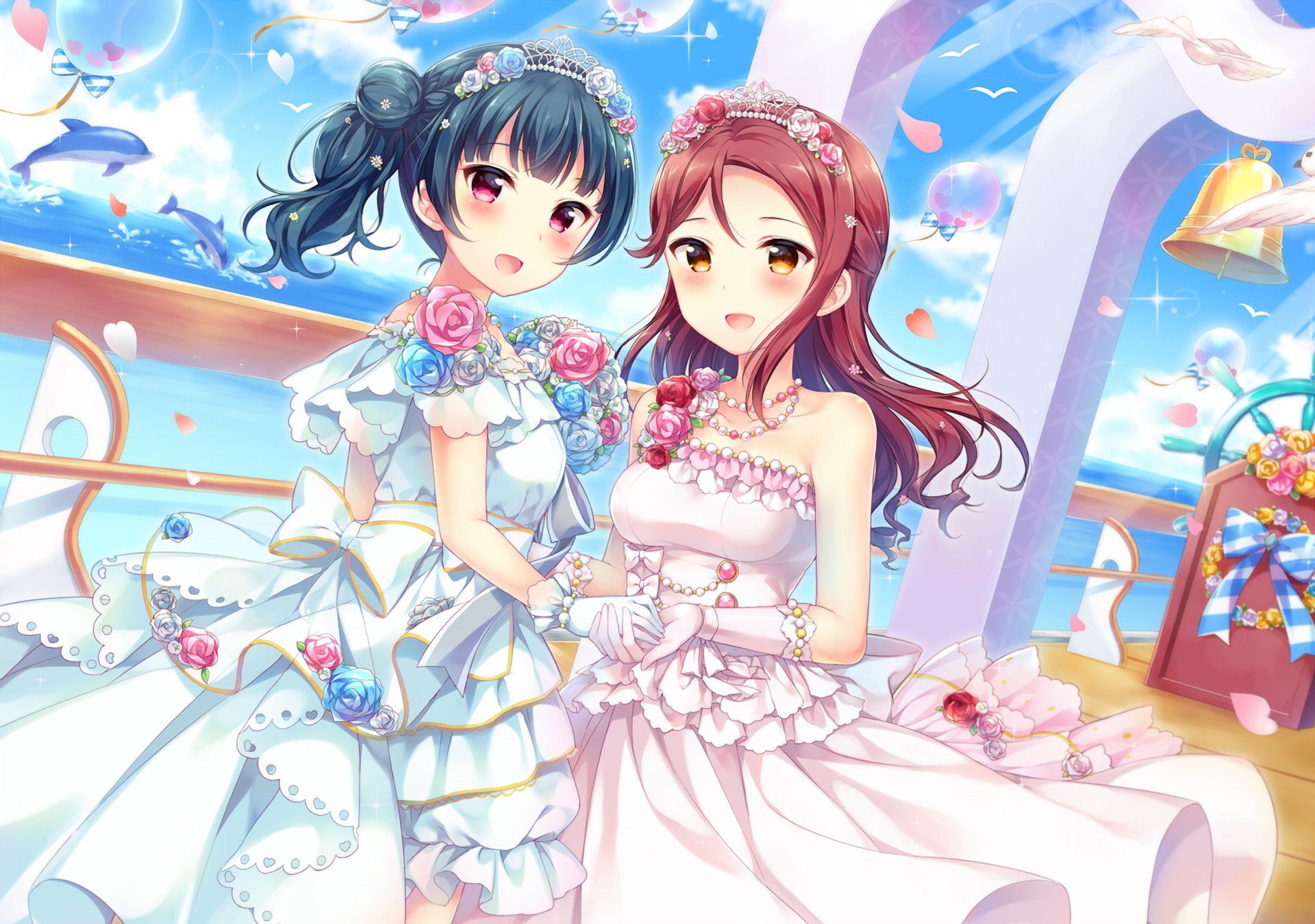 Love Live!, Yoshiko Tsushima, Riko Sakurauchi, Anime, 1080P, HD Wallpaper