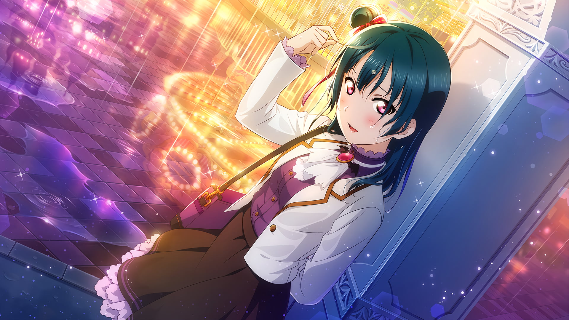 1080P, Love Live! Sunshine!!, Anime, Yoshiko Tsushima, Purple Eyes, HD Wallpaper