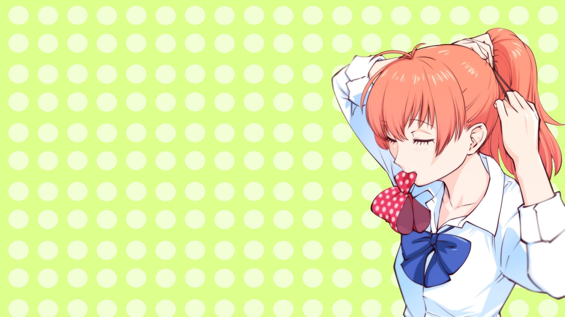 indoors, one person, 1080P, human body part, women, close-up, waist up, human hand, creativity, green color, blue, lifestyles, real people, Gekkan Shoujo Nozaki-kun, HD Wallpaper