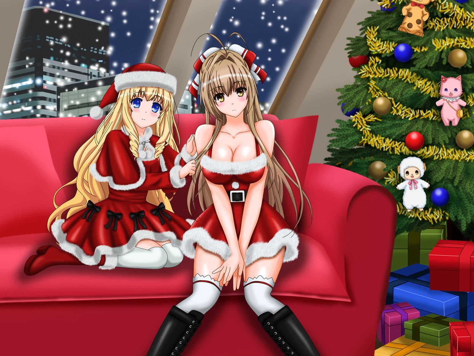 isuzu, Latifah, park, 720P, Brilliant, amagi, christmas, Fleuranza, Sento, Thighhighs, HD Wallpaper
