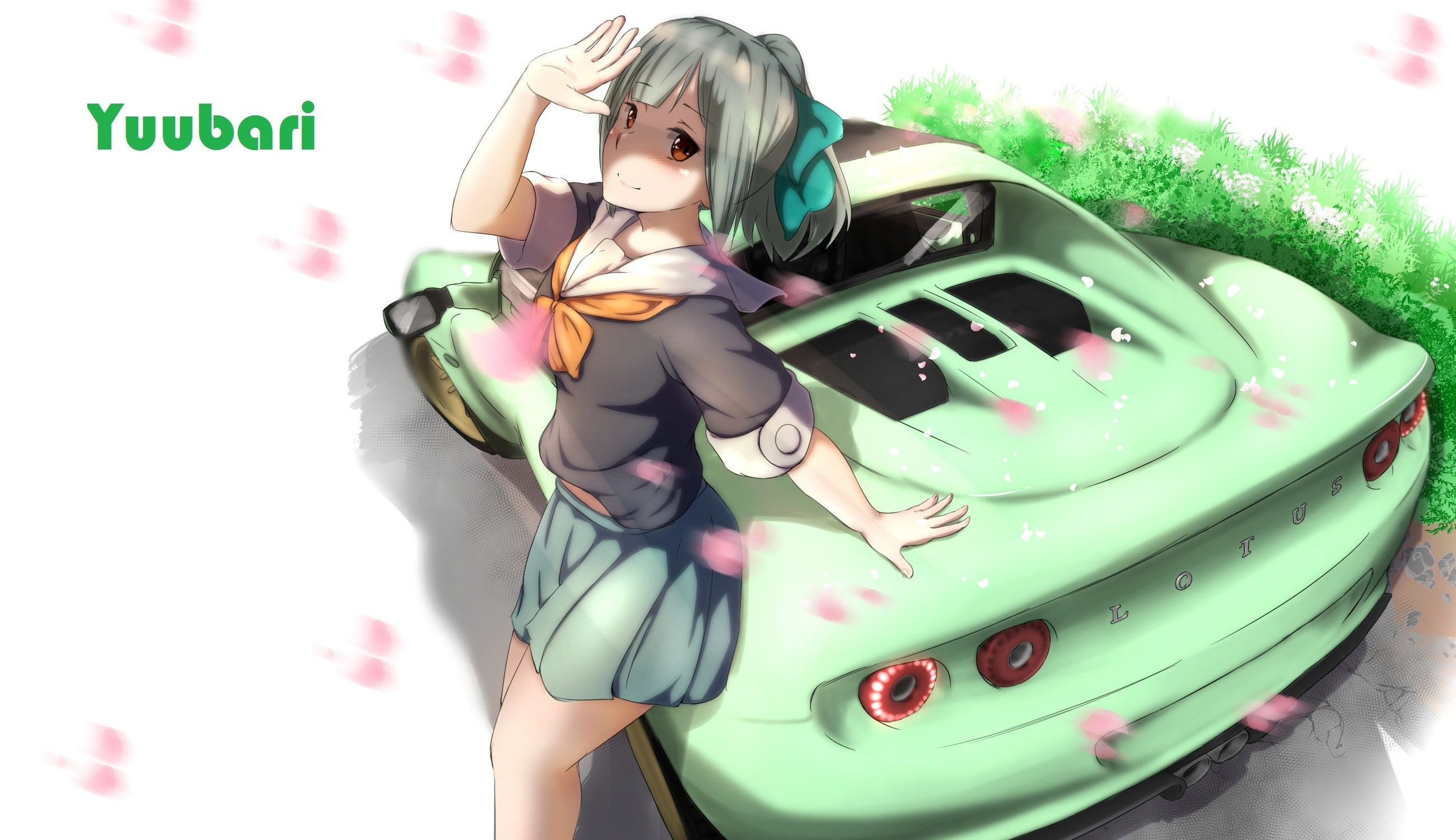 Lotus Elise, 2K, car, Kantai Collection, anime girls, Yuubari (KanColle), HD Wallpaper