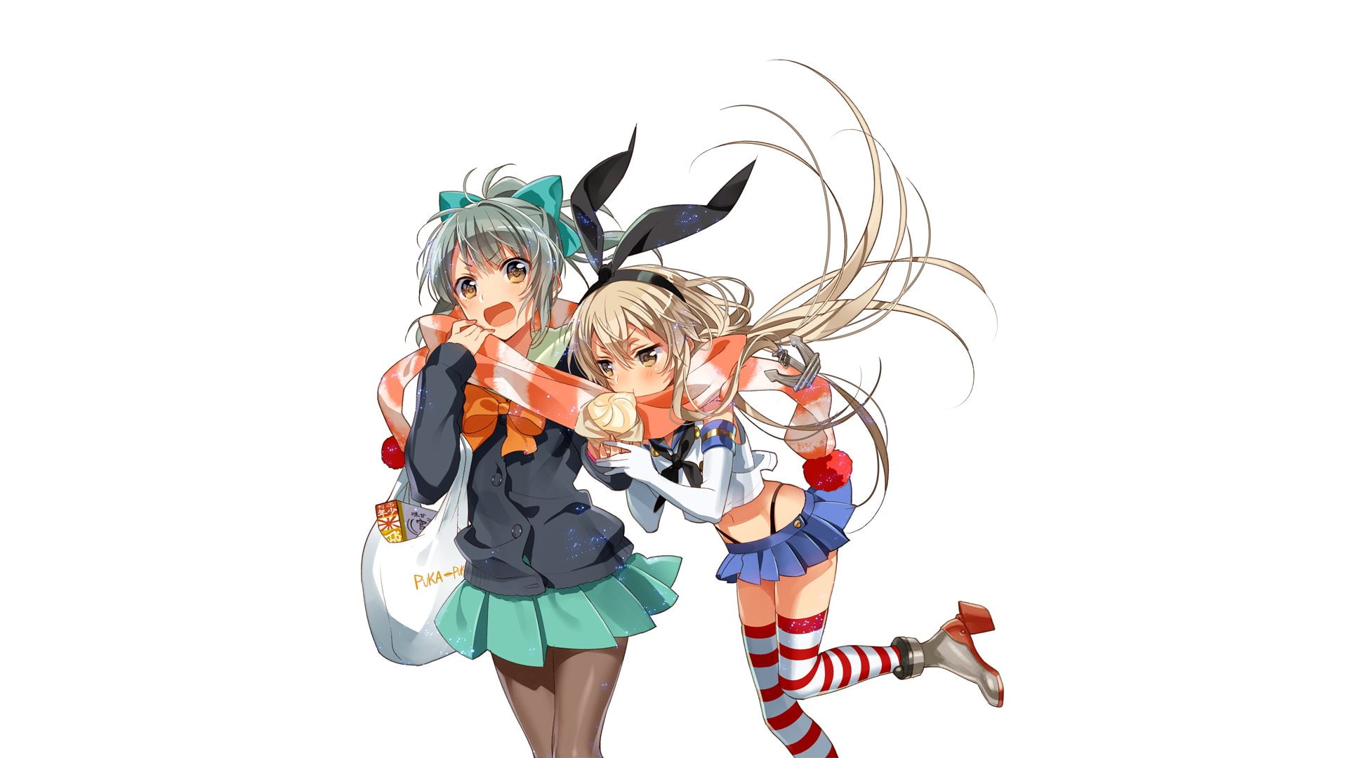 Yuubari (Kancolle), Anime, Kantai Collection, 1080P, Shimakaze (Kancolle), HD Wallpaper